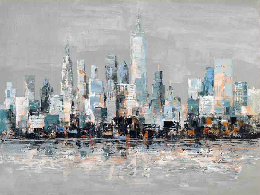 LC Home Designer Wandbild »Skyline New York abstrakt« handbemalt 120x90cm Ölbild