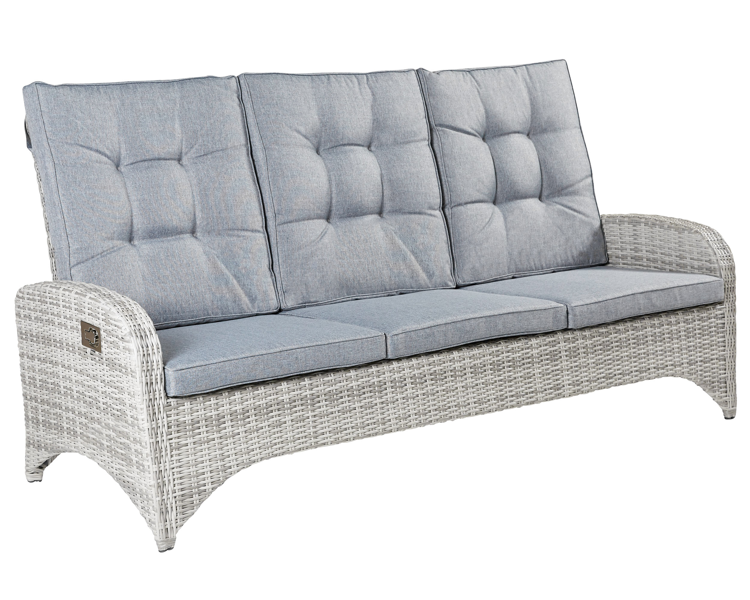 LC Garden »Nizza« Living 3er Sofa Dreisitzer weiß-grau
