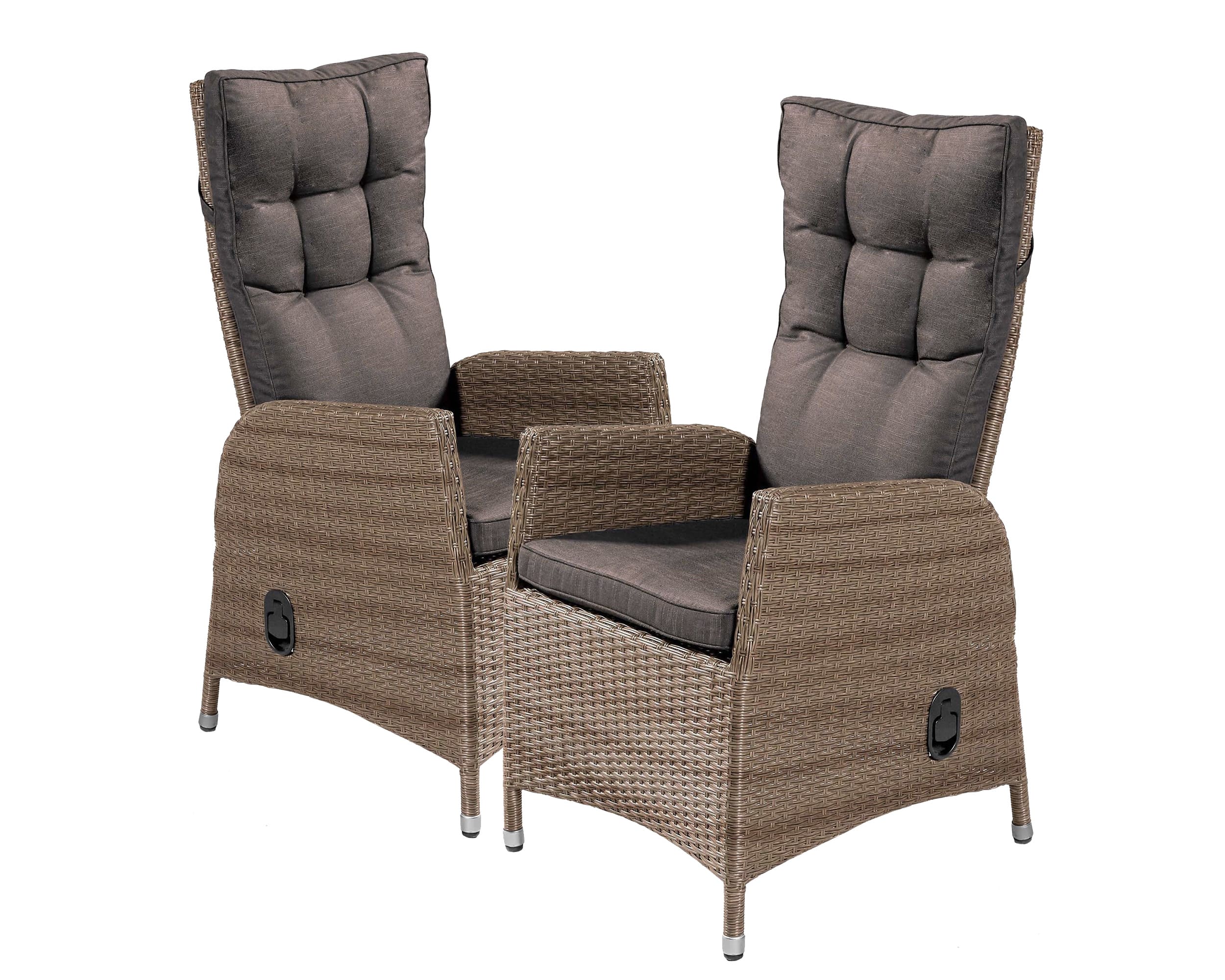 LC Garden »Monaco« Dining 2er Set Positionsstuhl Verstellsessel natur