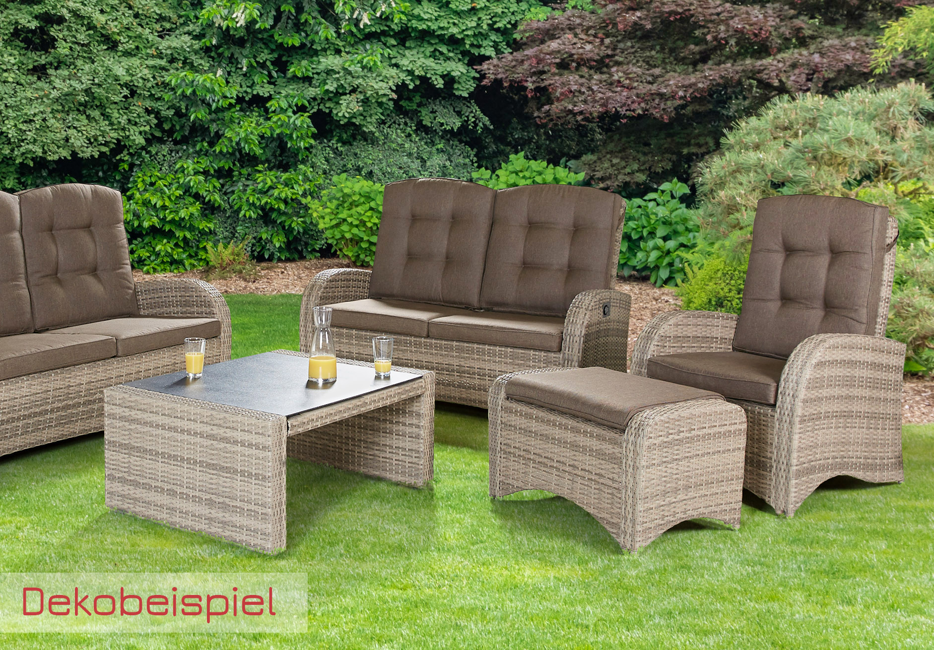 LC Garden »Turin« Living 2er Sofa Zweisitzer natur