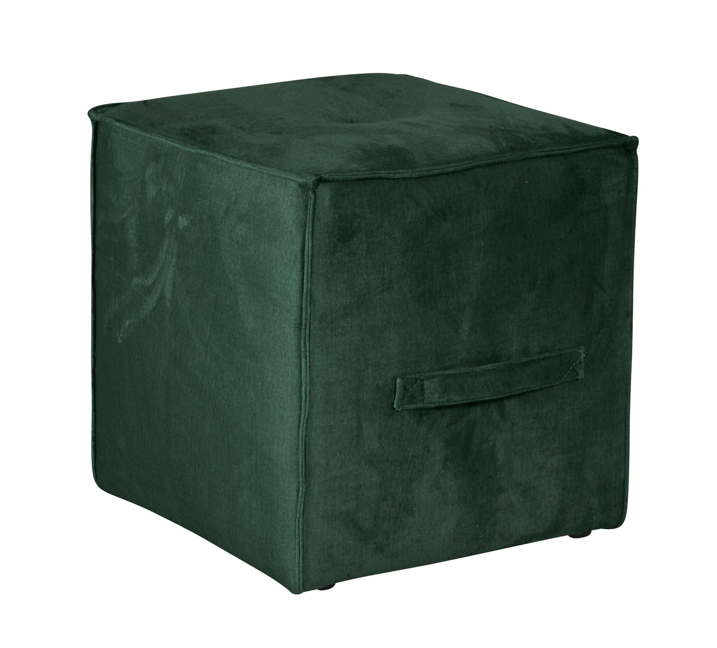 LC Home Sitzhocker »Danzig« inkl. Griff Velouroptik dunkelgrün 41x41x44cm