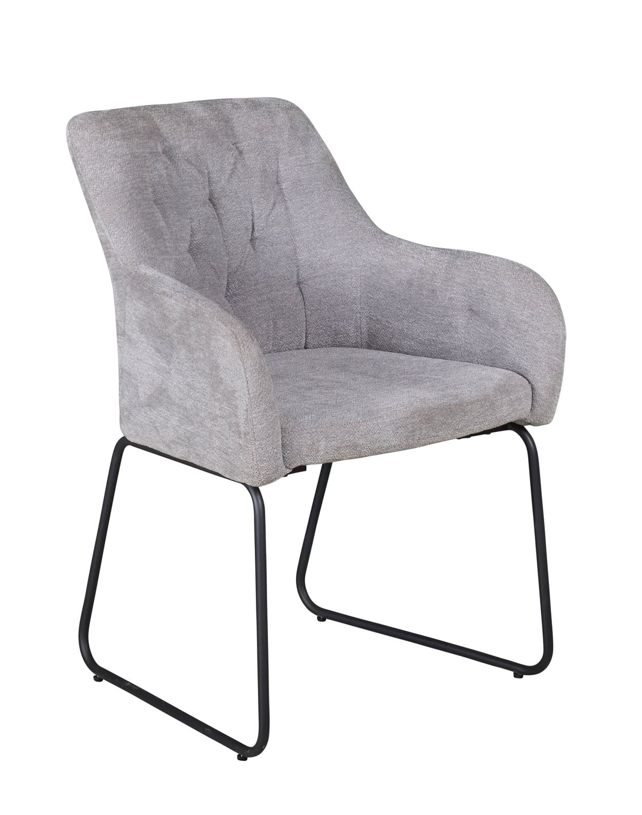 LC Home »Borkum« Dining Set II Eiche geölt U-Fuß Sitzgruppe Teddystoff Silber