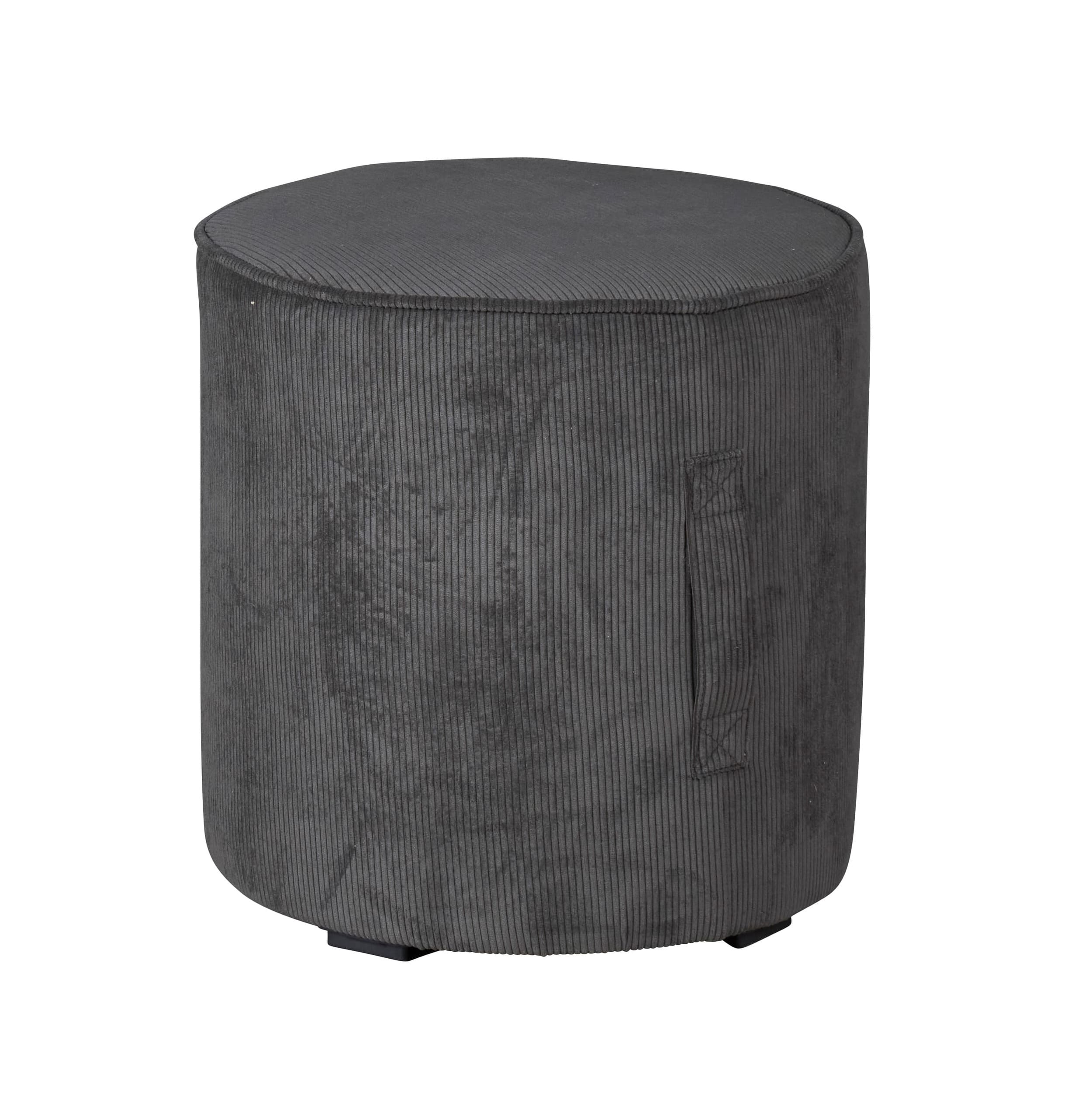 LC Home Sitzhocker »Dalia« rund inkl. Griff Cordoptik anthrazit Ø41x44 cm