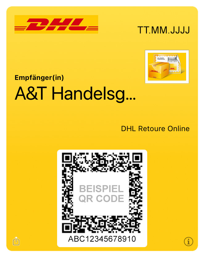 Beispiel eines Retourenlabels als mobile Version für ein Smartphone