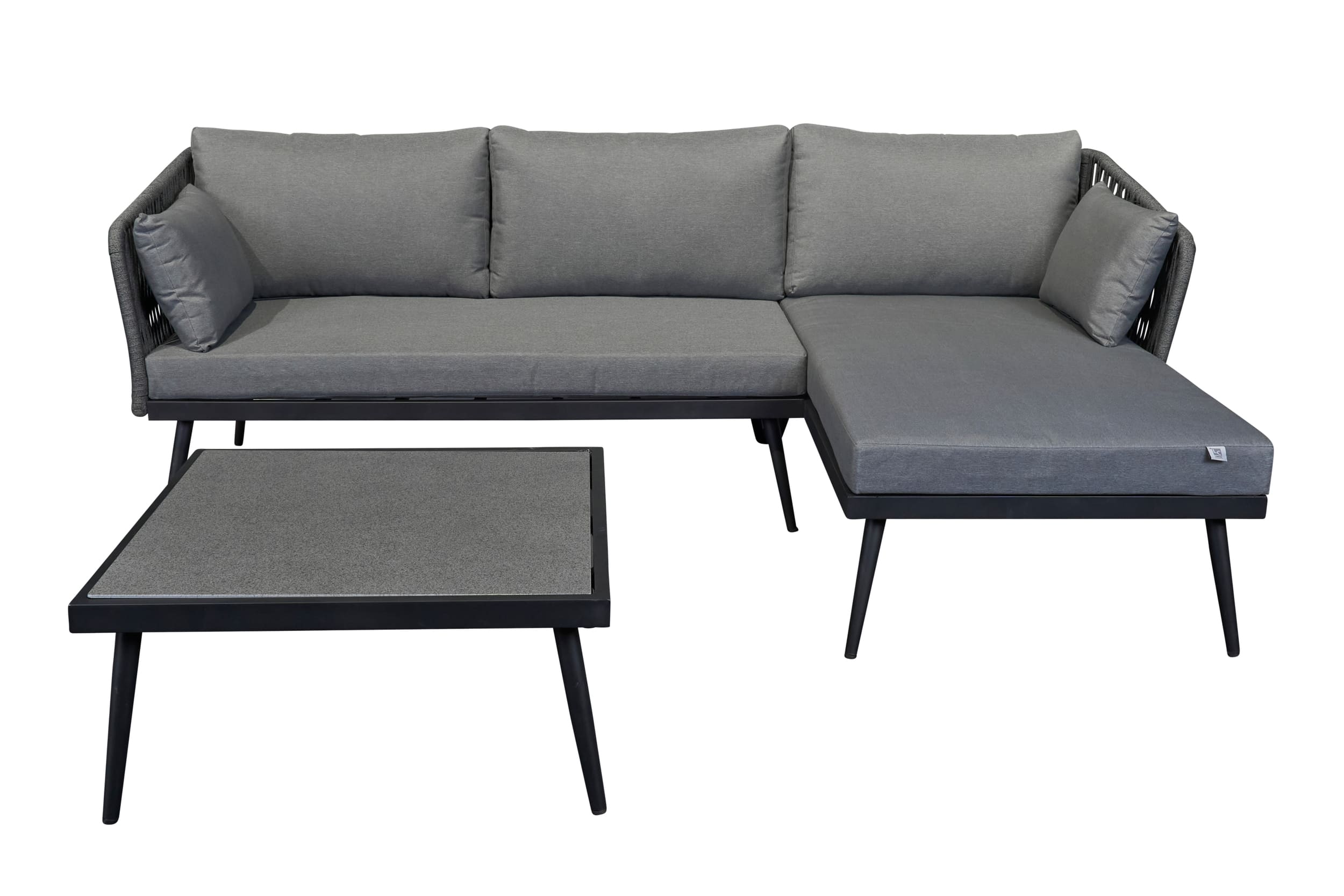 LC Garden »Sunrimo« Living Lounge Set Rope grau-mix Sitzgruppe 3-tlg. Loungeecke Sitzgarnitur