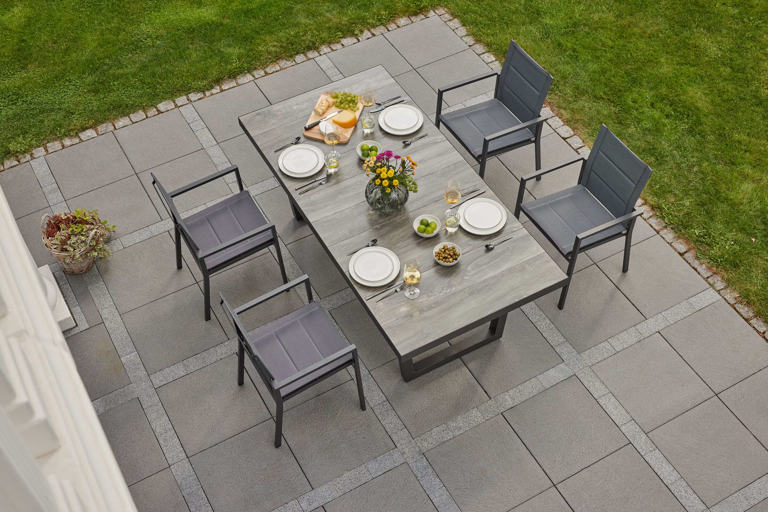 LC Garden »Unicamo Sunewo« Dining Set III 5tlg. Sitzgruppe Textilen Gartenset