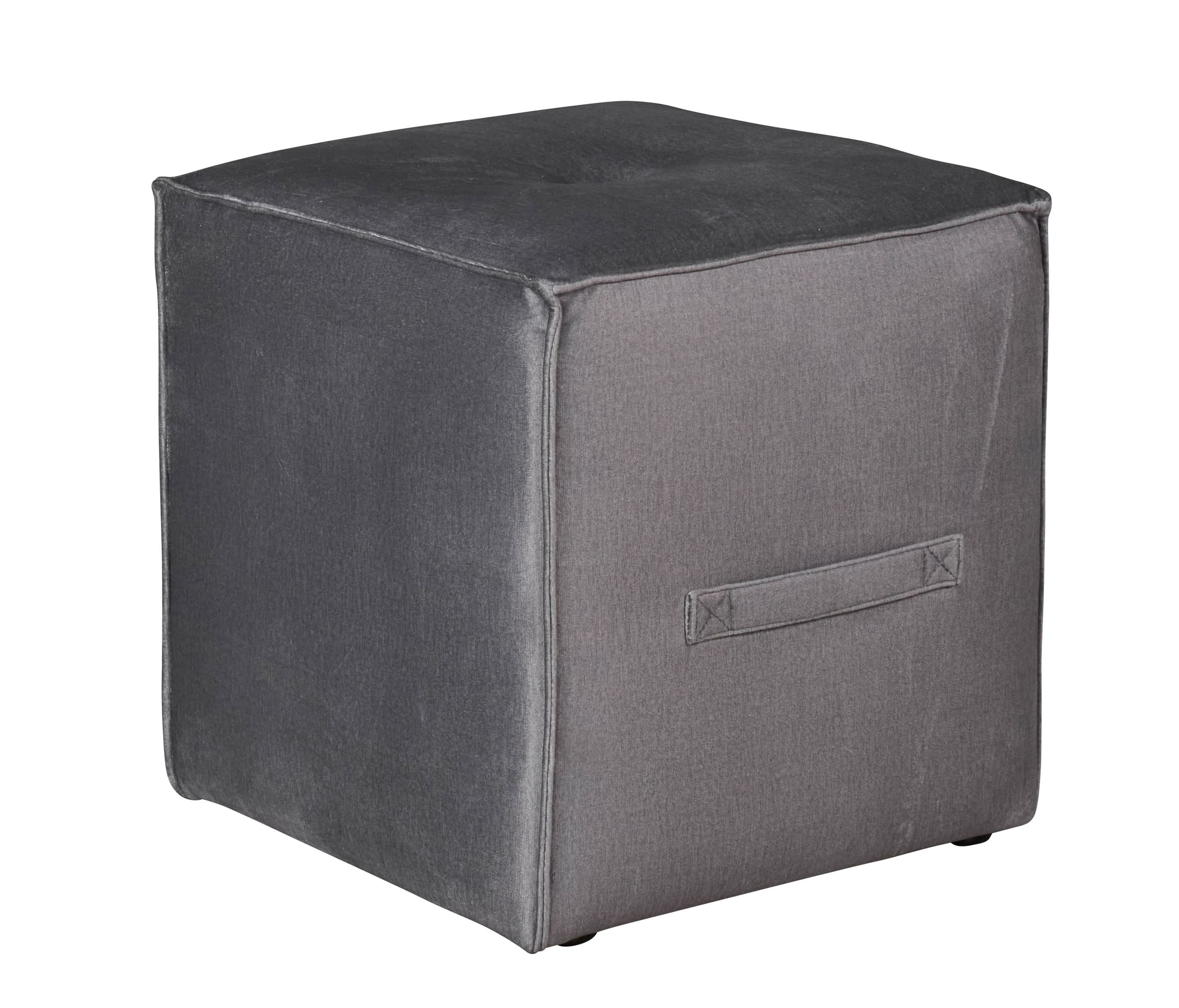 LC Home Sitzhocker »Danzig« inkl. Griff Velouroptik grau 41x41x44cm