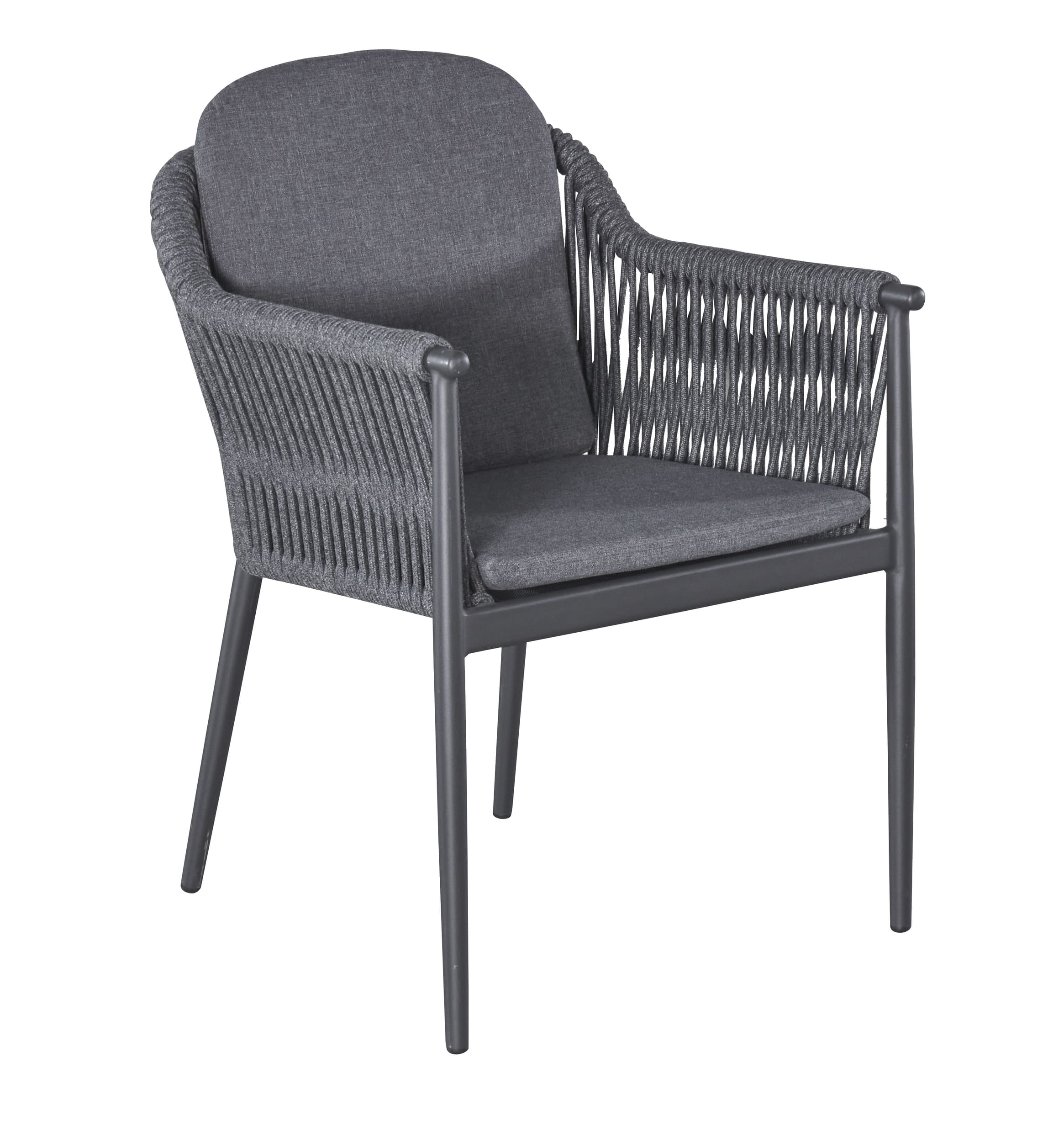 LC Garden »Bari« Gartenstuhl II Anthrazit Aluminium/Rope Armlehnstuhl mit Sitz-und Rückenkissen LC Garden »Bari« Gartenstuhl II Anthrazit Aluminium/Rope Armlehnstuhl mit Sitz-und Rückenkissen