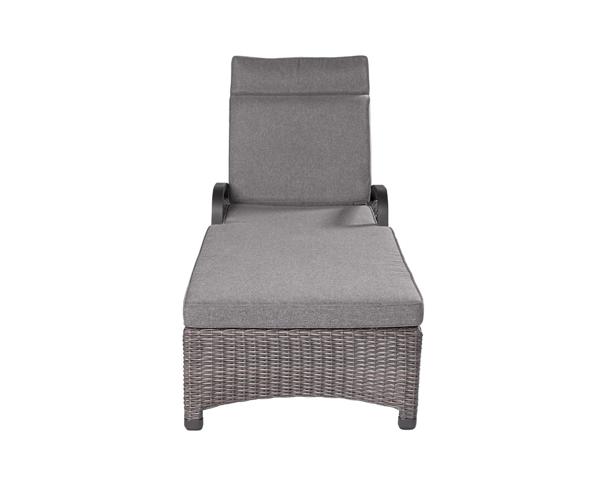 LC Garden 2er Set »Komido« Liegen omega braun 203x68x50cm Gartenliegen verstellbar aus handgeflochtenem Polyrattan inkl. Sitzkissen