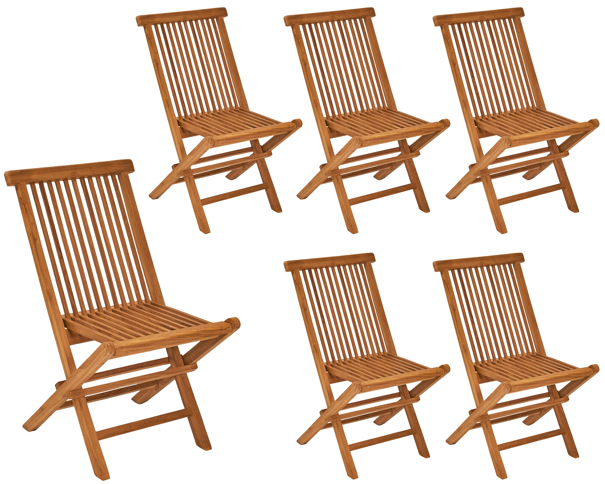 LC Garden »Riva« 6er Set Teak Klappstuhl 47x43x89cm