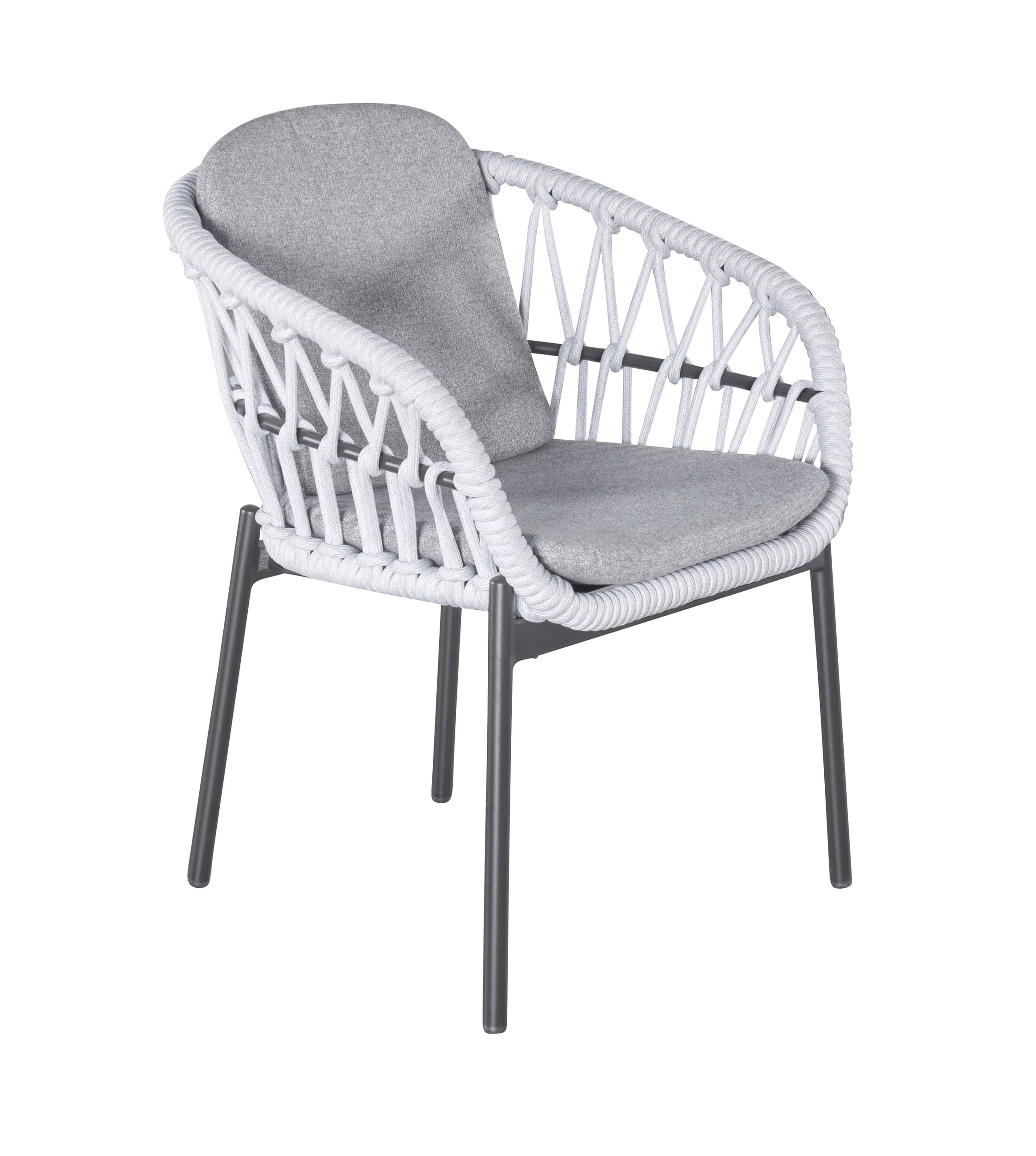 LC Garden Bari Gartenstuhl I hellgrau Aluminium/Rope Armlehnstuhl