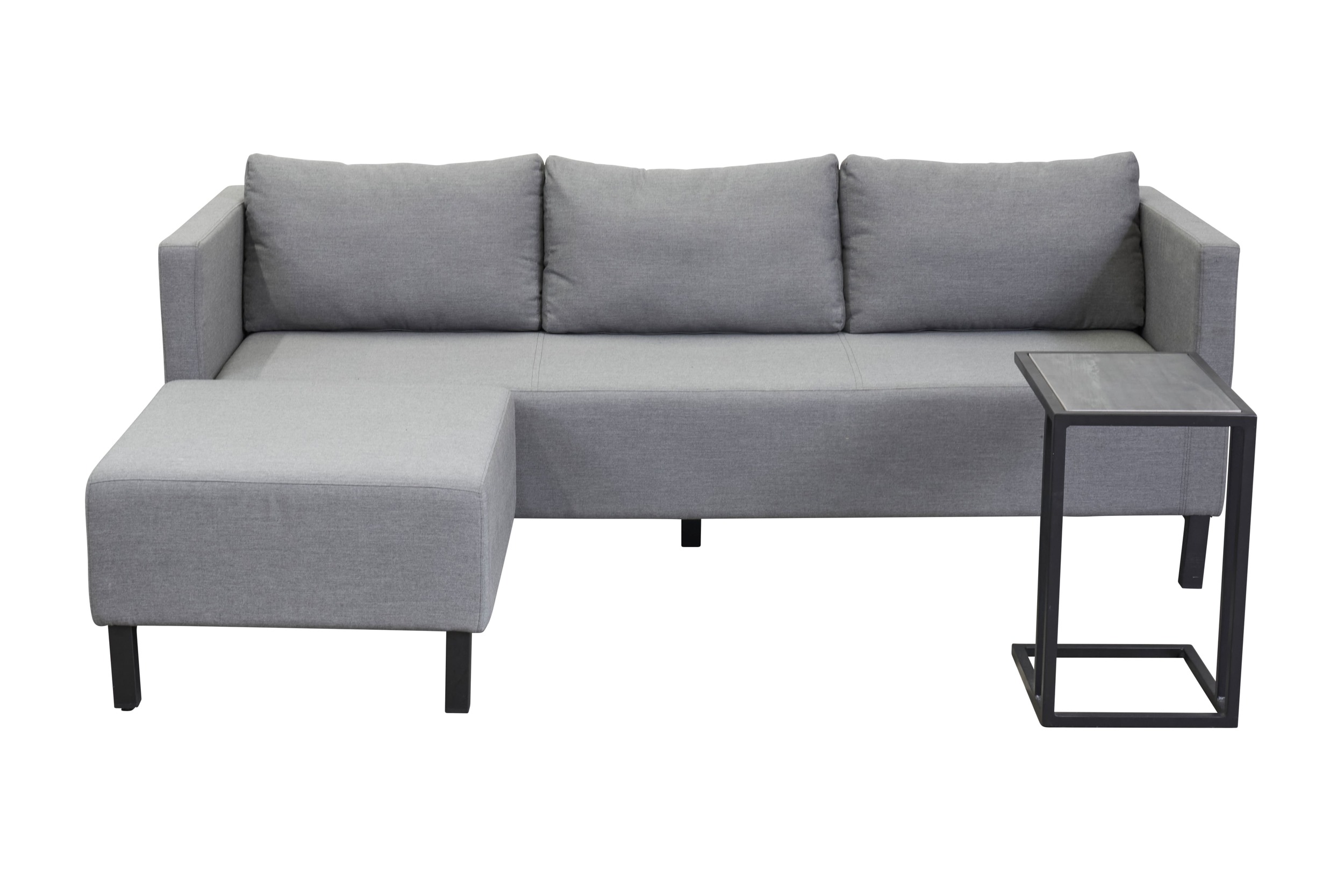 »Sunrino« Lounge-Set flanelle 3-tlg. Gartenlounge Sofa inkl. Beistelltisch Sunbrella®-Bezug