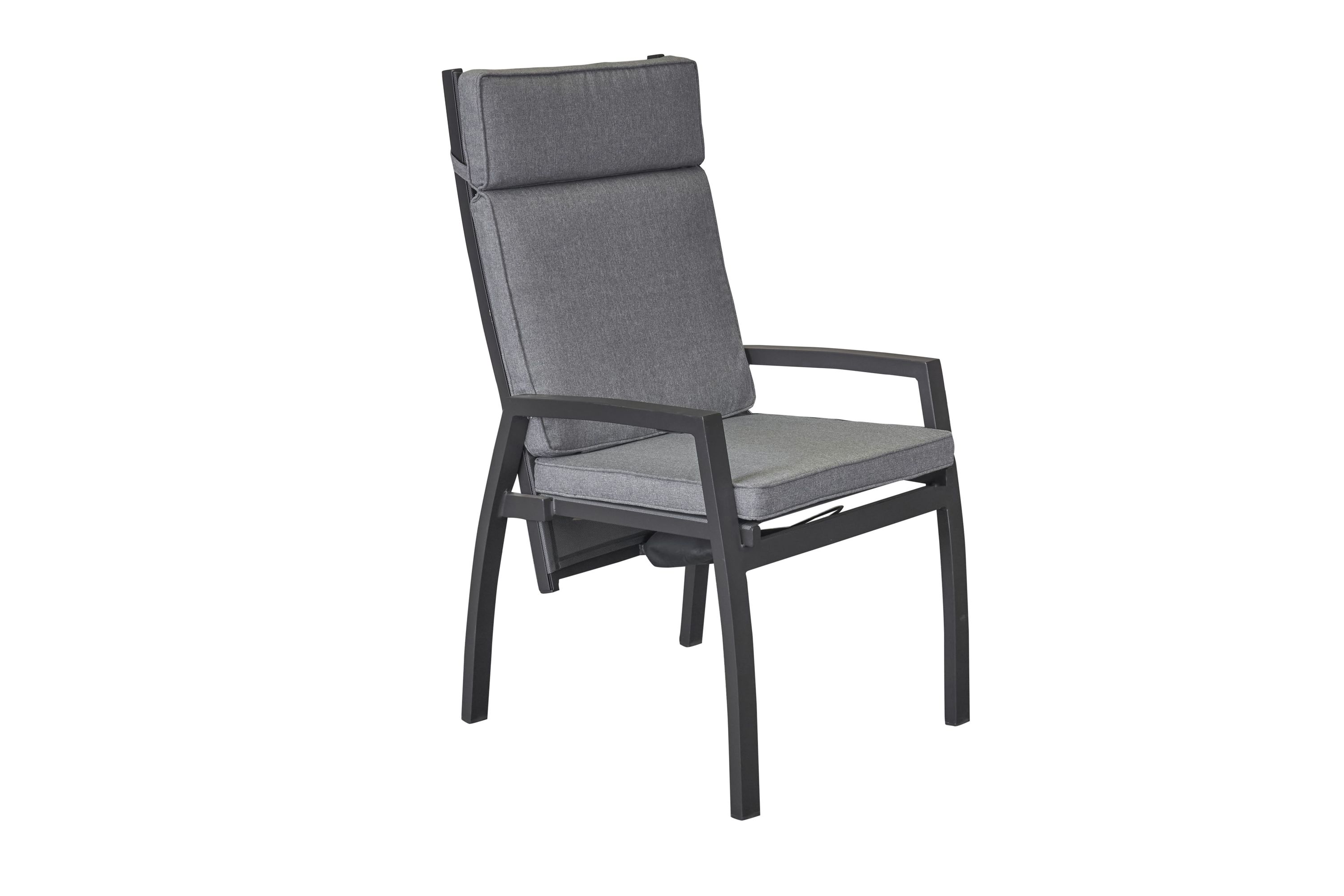 LC Garden »Sondrino« Dining Positionsstuhl Verstellsessel Textilien silber inkl. Kissen grau