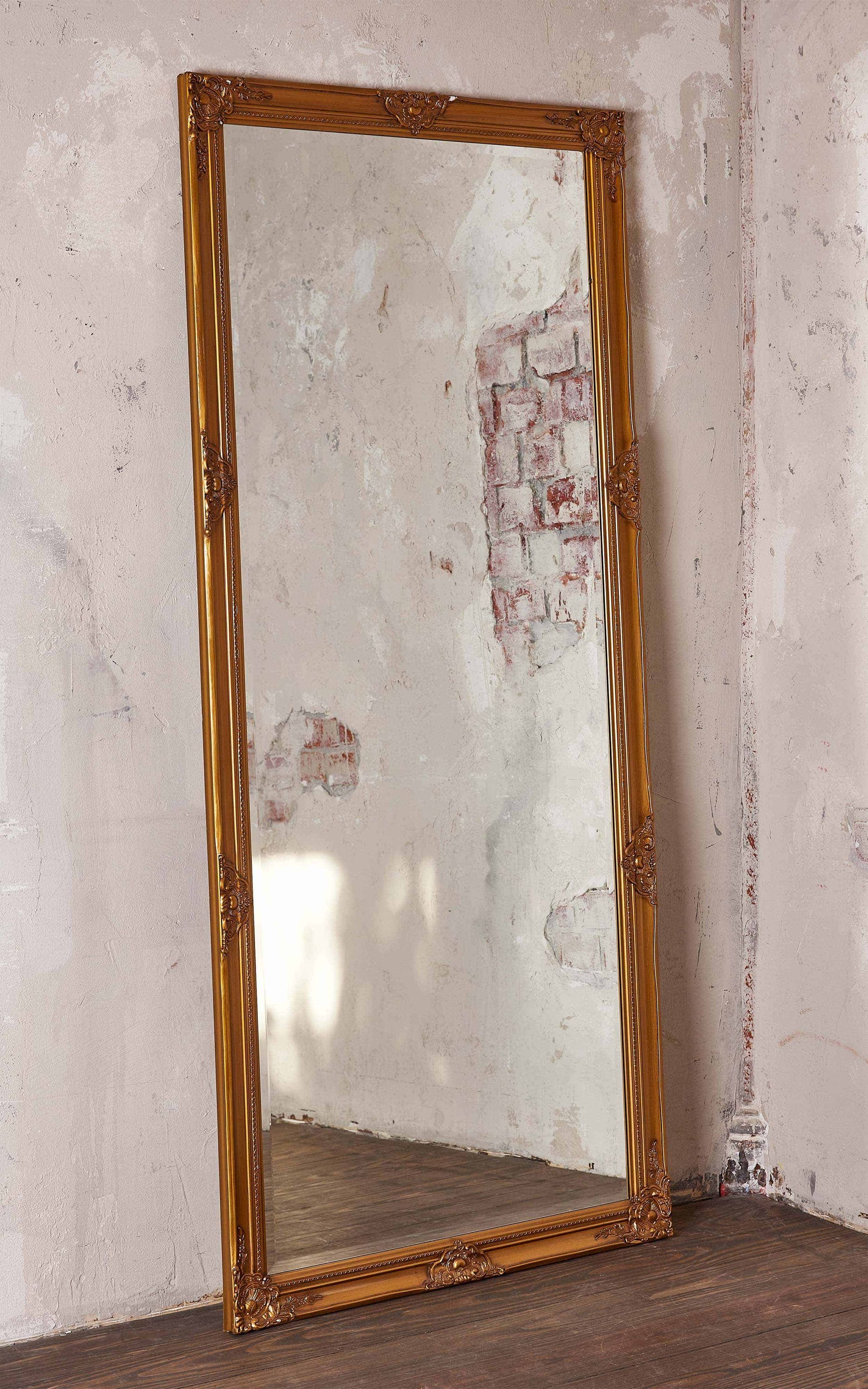 LC Home Wandspiegel Barock XXL Spiegel gold 200 x 100 cm Antik-Stil Ganzkörperspiegel