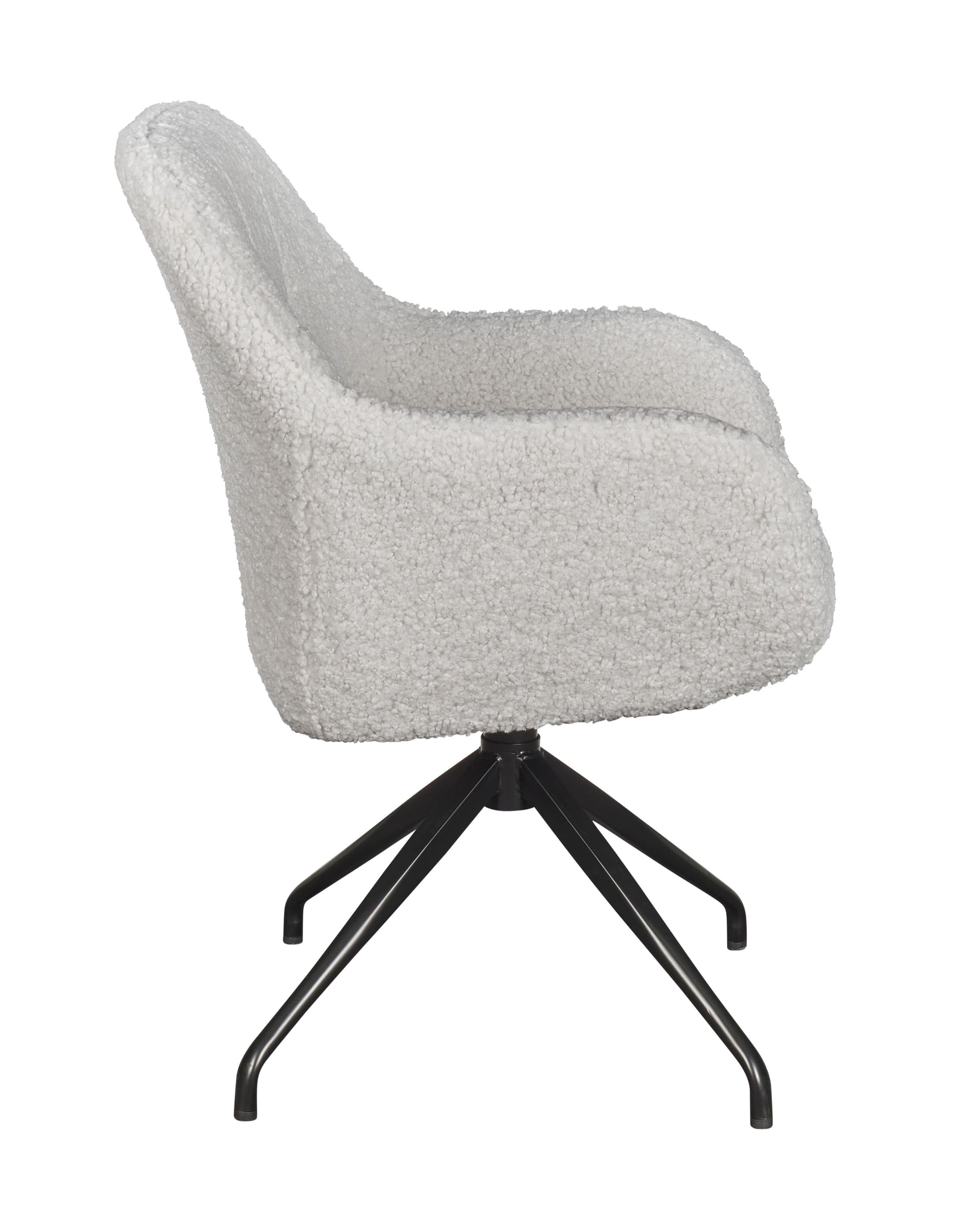 LC Home Essgruppe Trevina 5tlg. Esstisch Akazie U-Gestell 180cm + 4x Esszimmerstuhl Teddystoff Creme-weiß