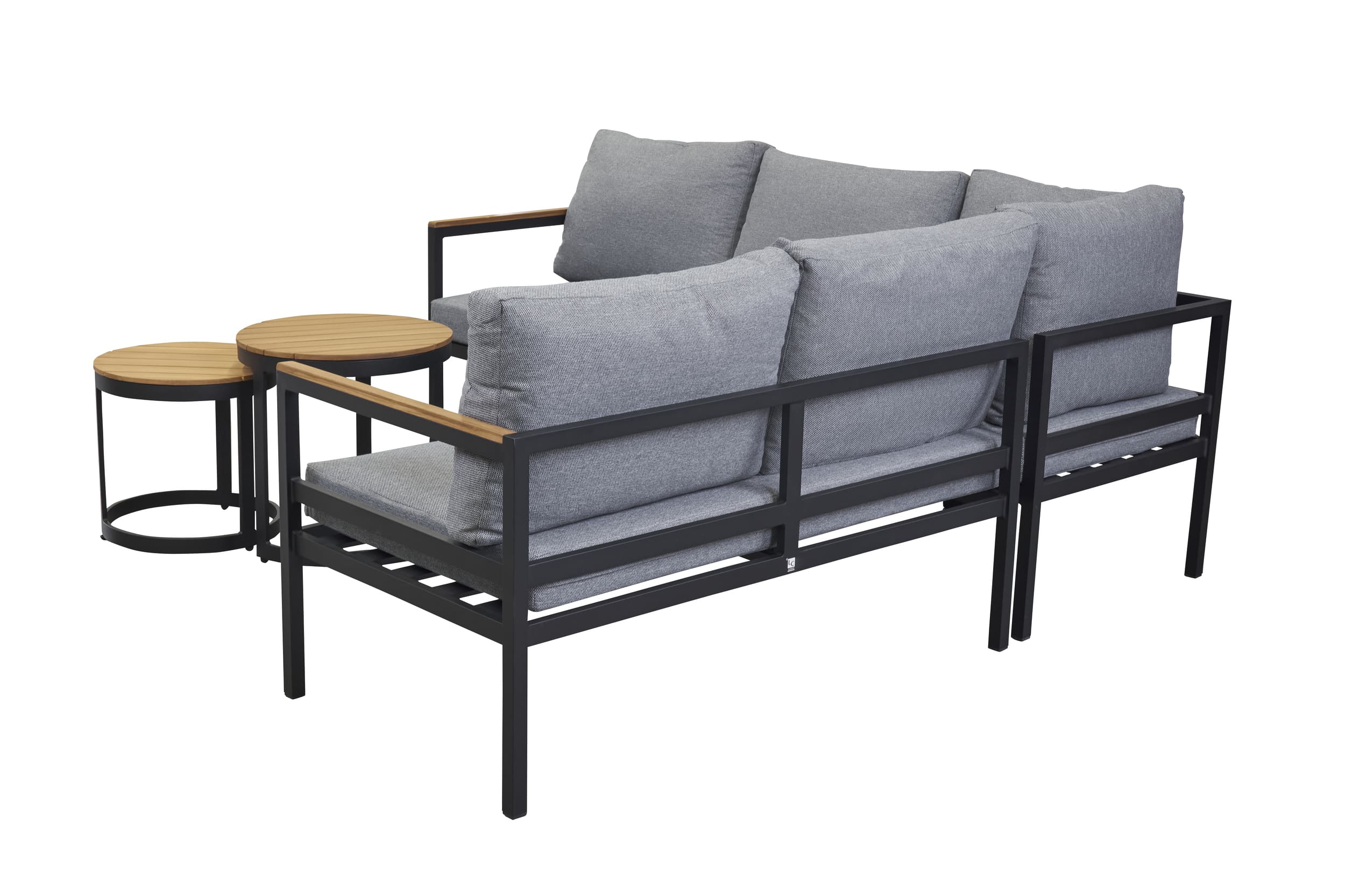 LC Garden »Sunedy« Loungegruppe schwarz 200x70x64cm 5tlg. inkl. Beistelltisch Teakholz Lounge Gartenlounge  