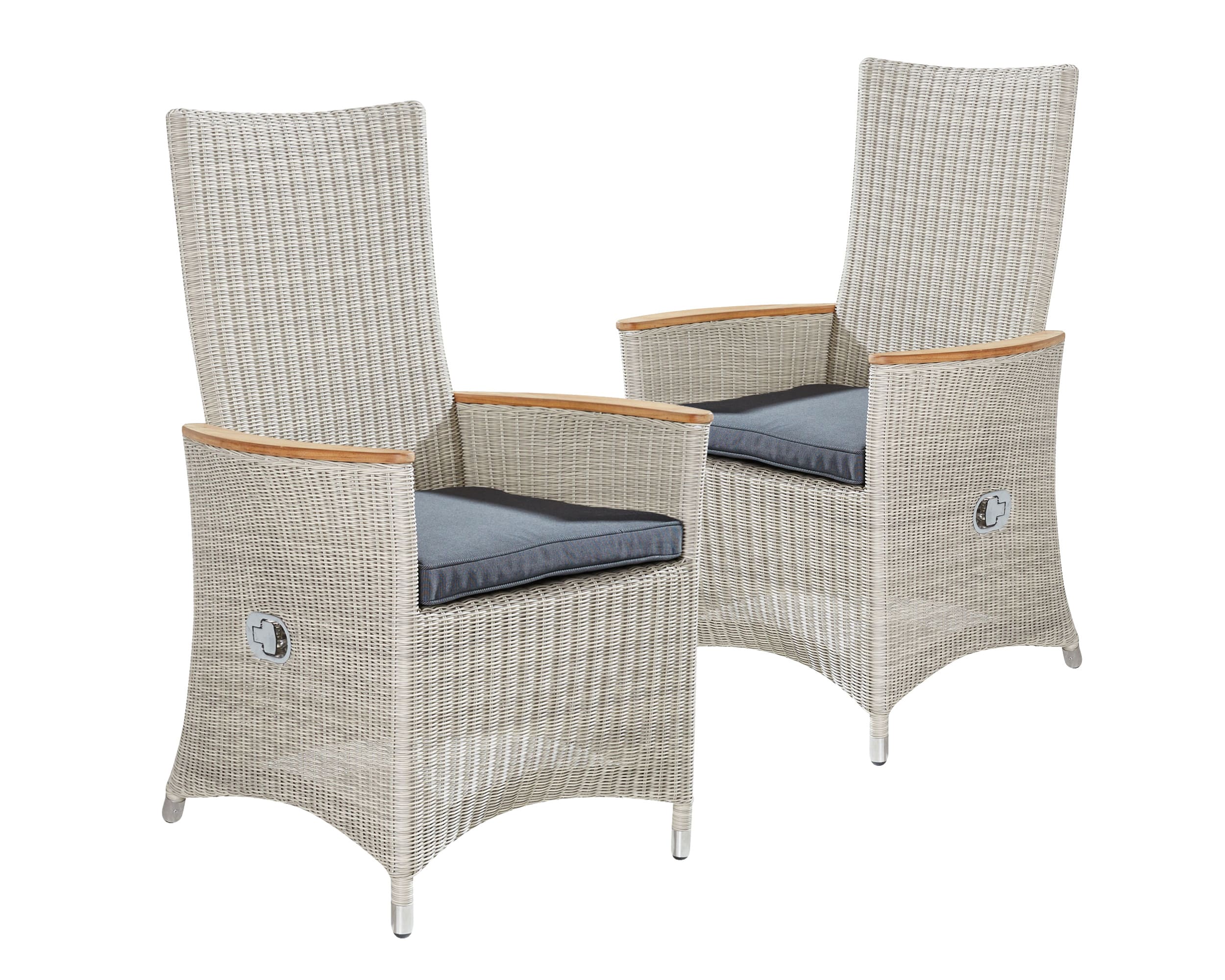 LC Garden »Chelsea« 2er Set Positionsstuhl Verstellsessel beige inkl. Sitzkissen 70x67x108cm