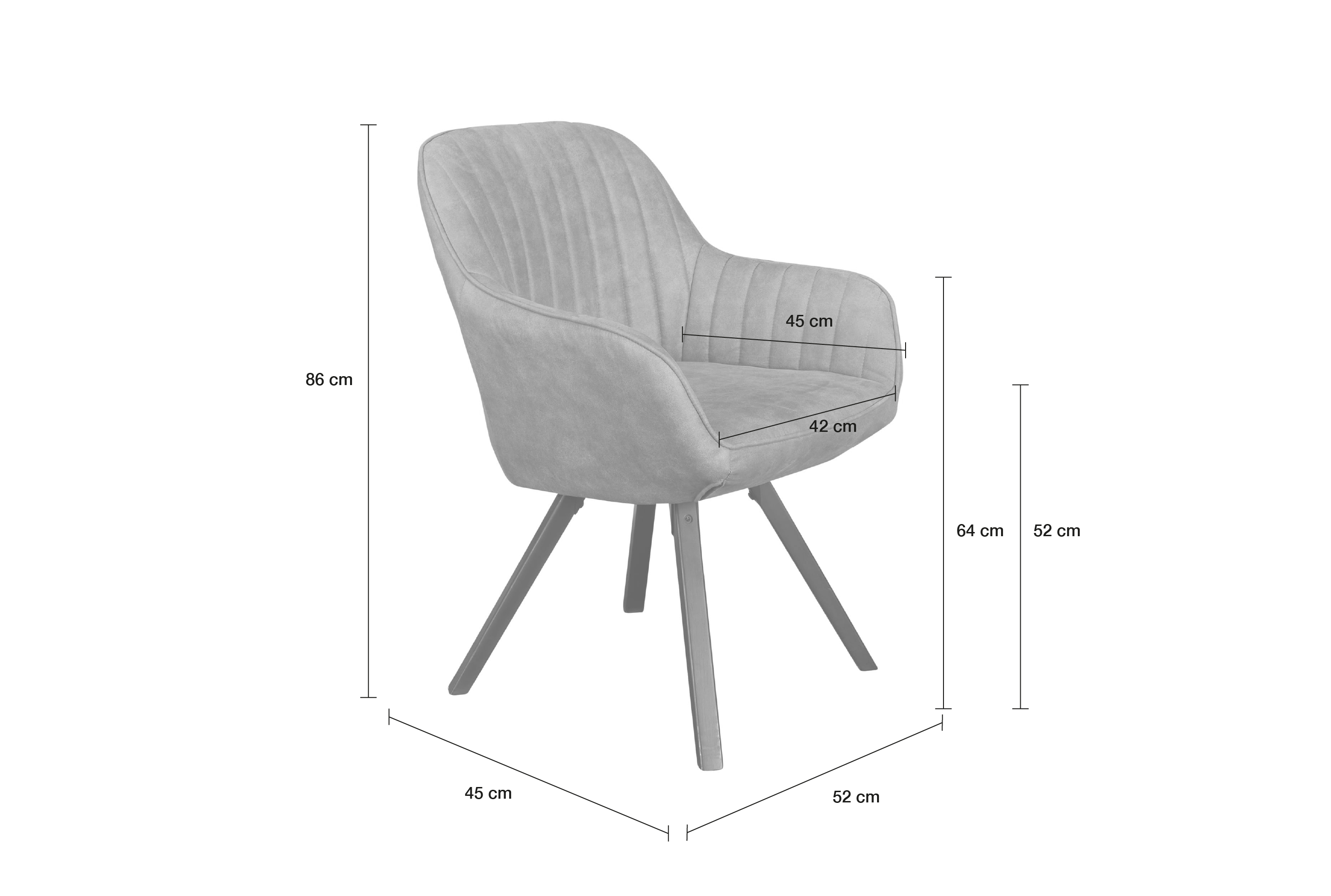 LC Home 4er Set Esszimmerstuhl Drehstuhl »Trevina« Microfaser braun 59x61x84cm