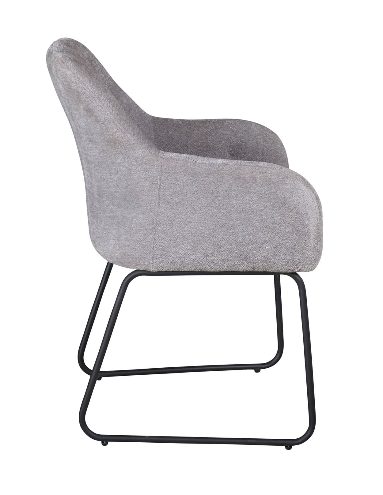 LC Home »Borkum« Dining Set I Eiche geölt Stern-Fuß Sitzgruppe Teddystoff Silber