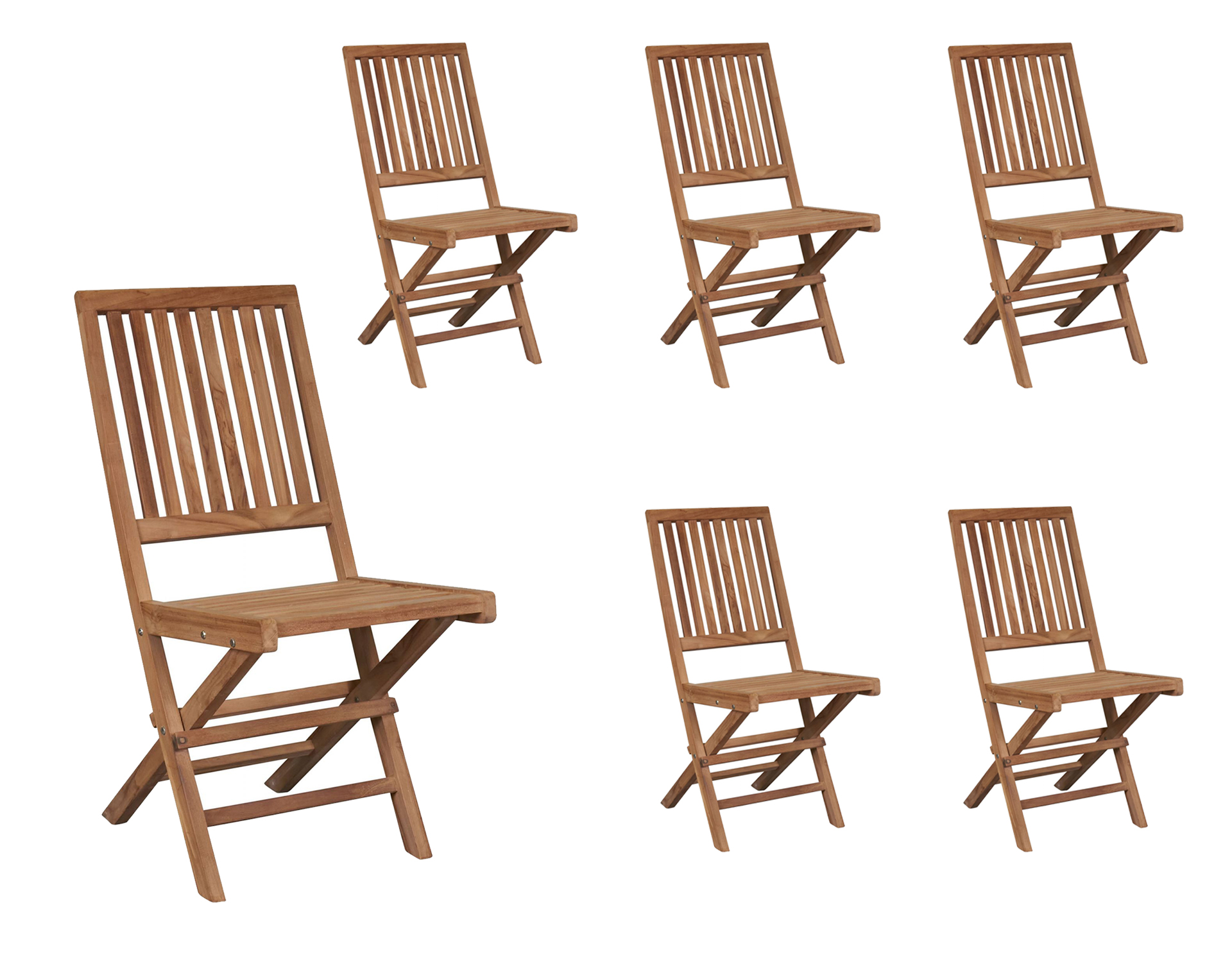 LC Garden 6er Set »Riviona« Teakholz Klappstuhl 46x62x21cm
