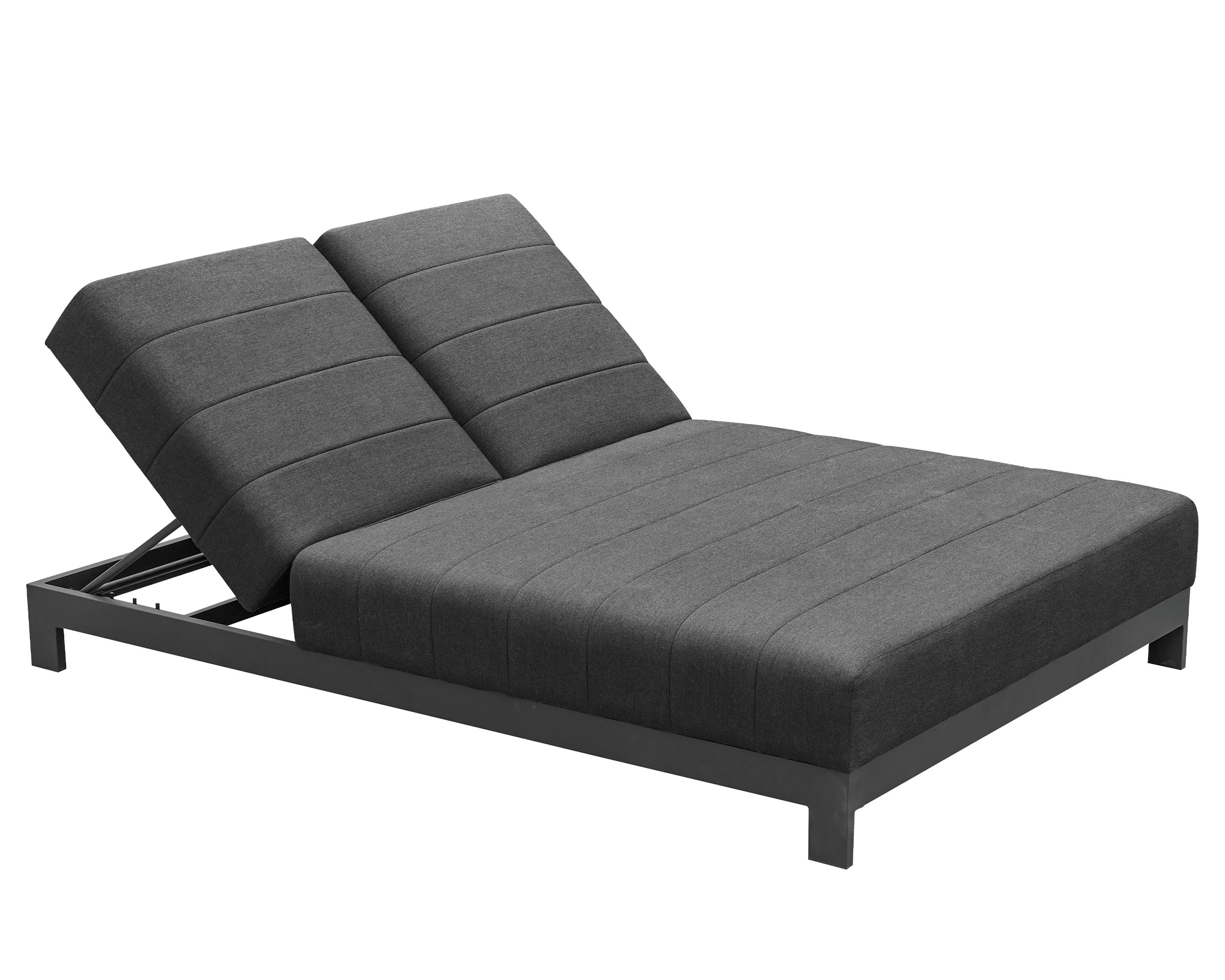 »Sunrino« Doppelliege Daybed Anthrazit (Sooty) aus Sunbrella Stoff 202x148x44,5cm