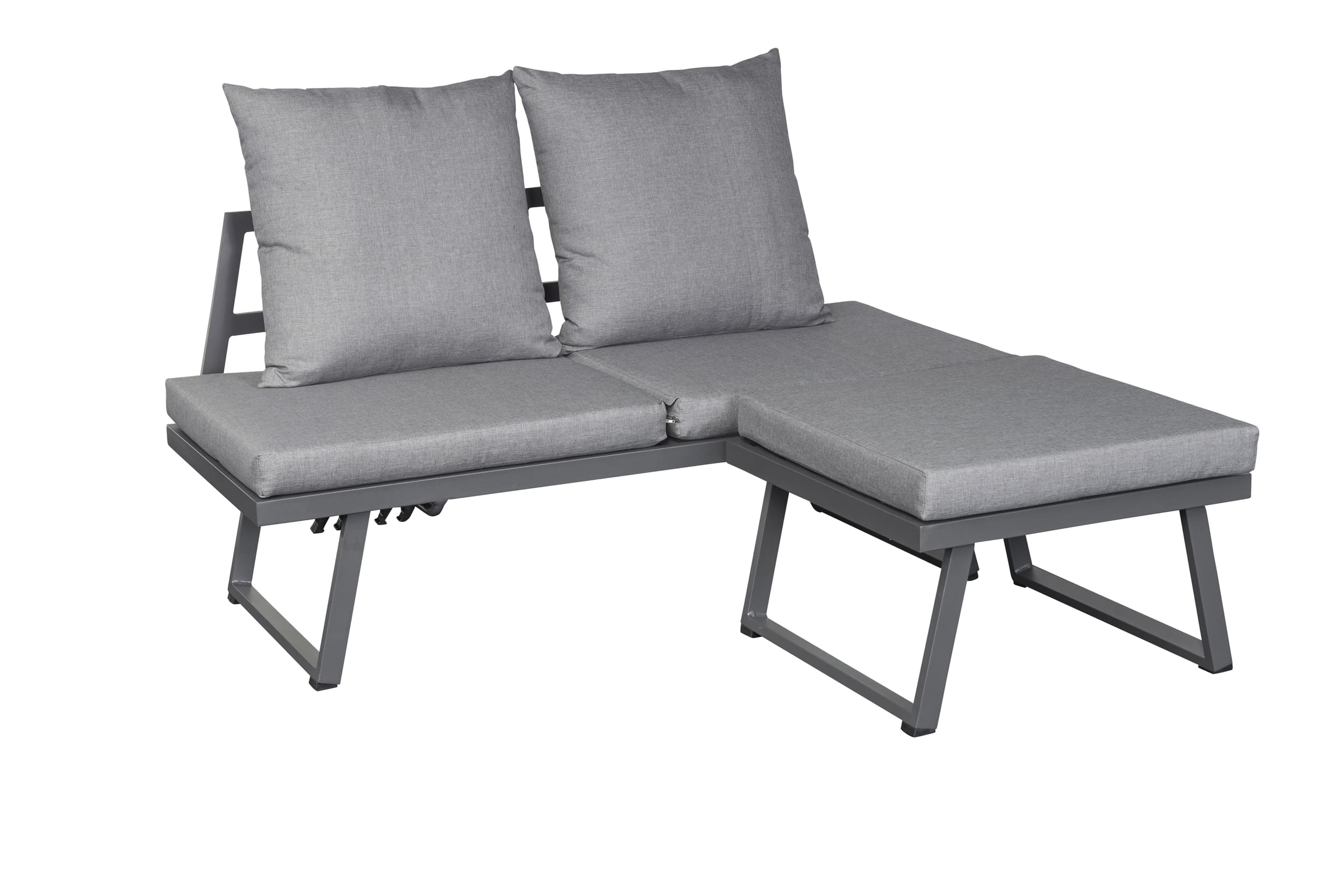 LC Garden »Sunewo« Lounge Set Multifunktionssofa anthrazit 2-Sitzer Sofa inkl. Hocker 