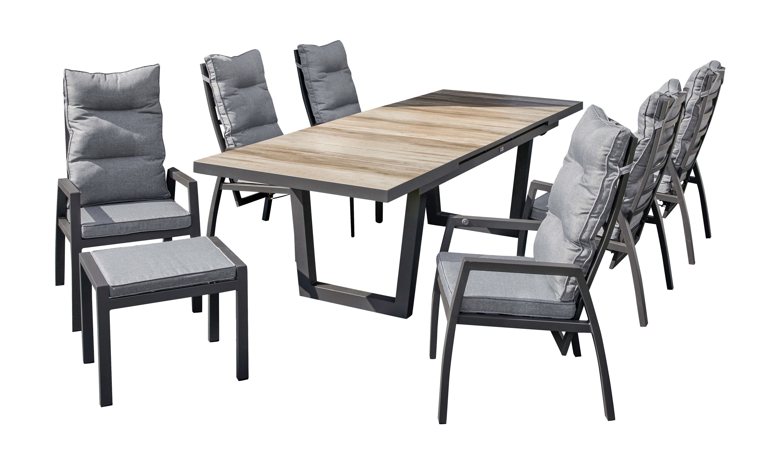 LC Garden Bondino Dining Set XI Sitzgruppe Gartenset Antrazit eckig