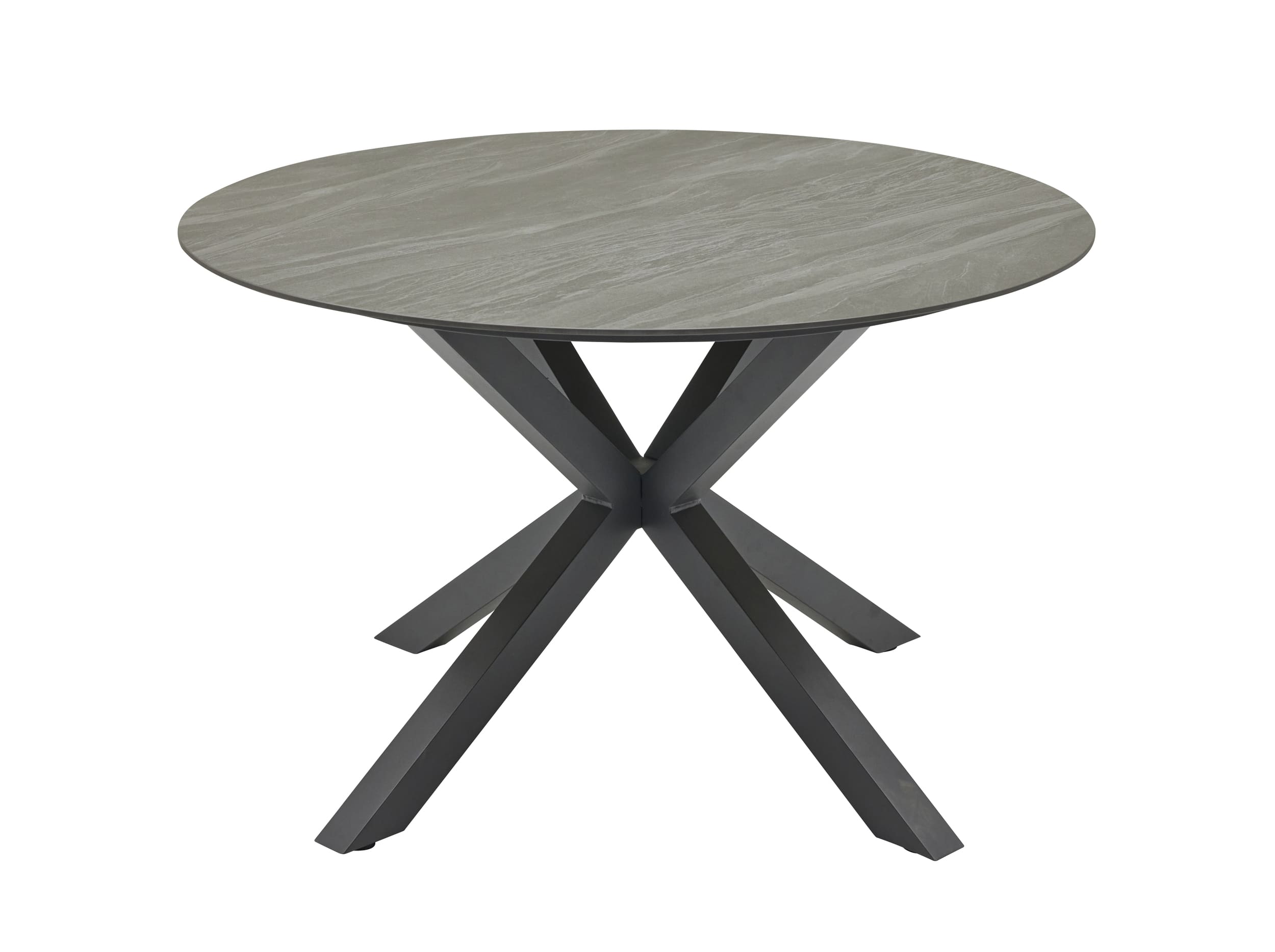 LC Garden »Bari« Esstisch Ø120cm Anthrazit Sintered Stone Tischplatte rund
