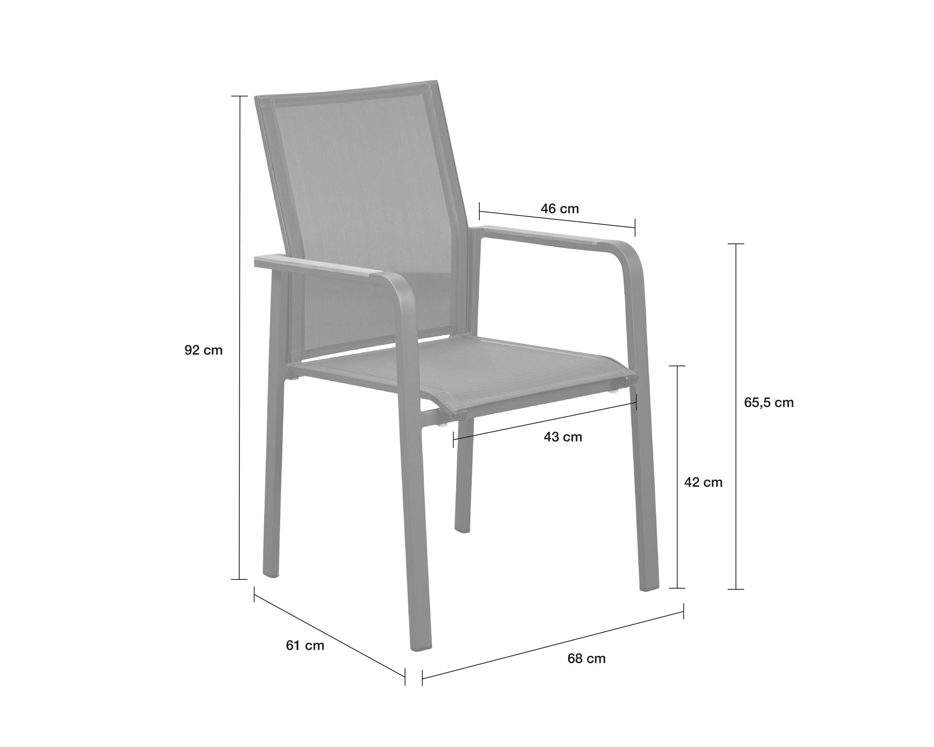 LC Garden 8er Set »Unicamo Sunrest« Stapelstuhl Textilen anthrazit/anthrazit Teakholz Gartenstuhl