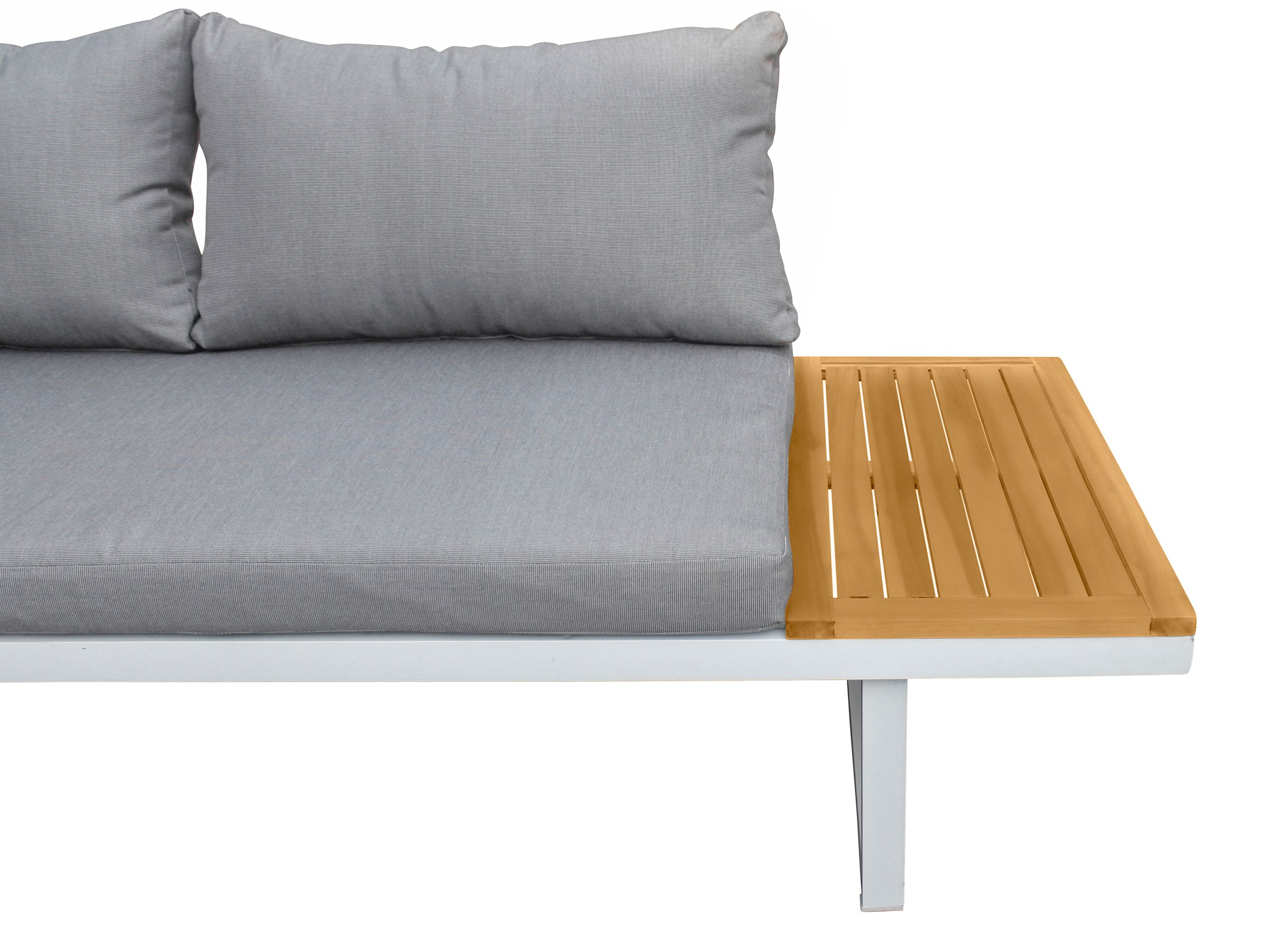 LC Garden »Sungardo« Gartenlounge Set 3tlg. weiß aus Aluminium Akazie