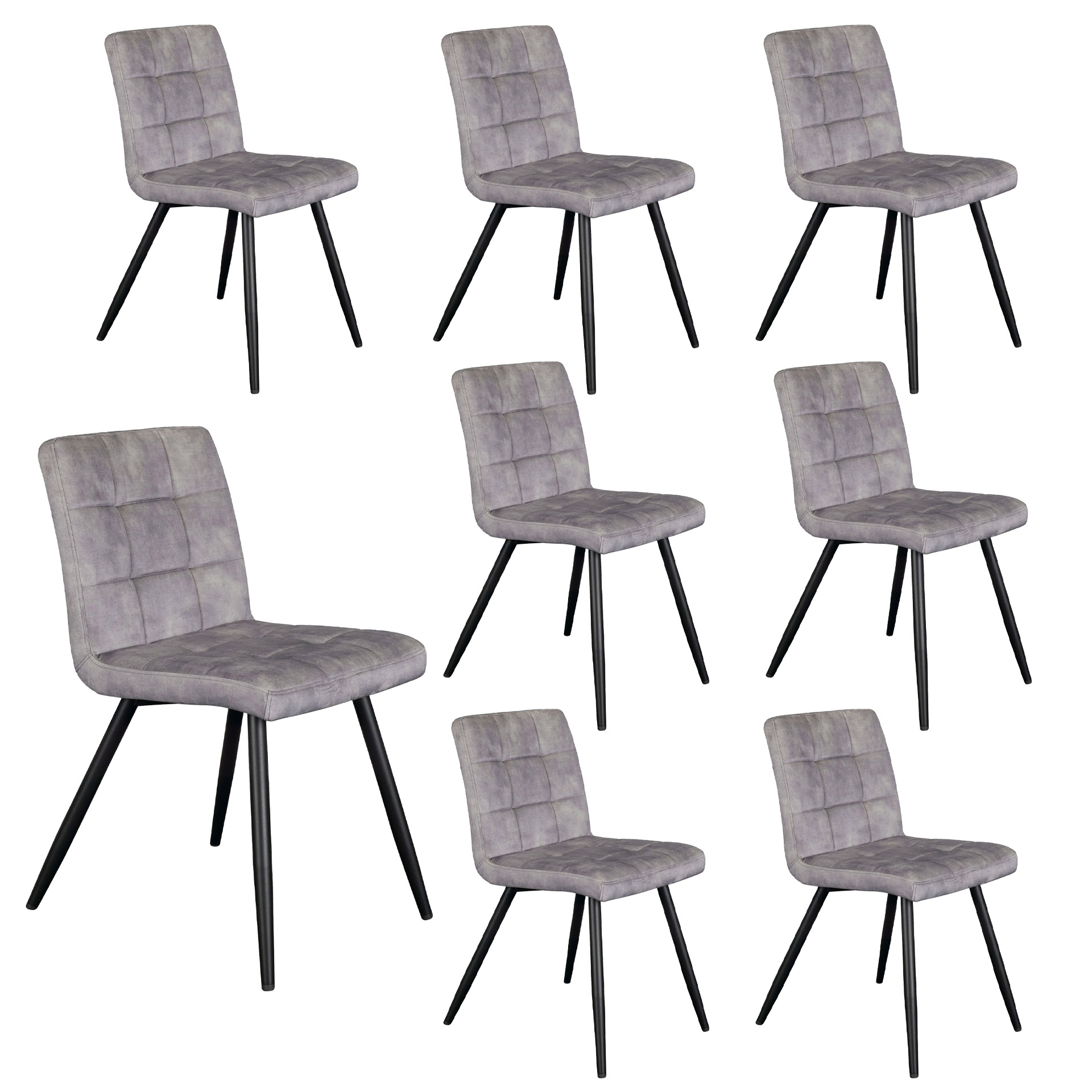 LC Home 8er Set Esszimmerstuhl »Barnet« Samt hellgrau