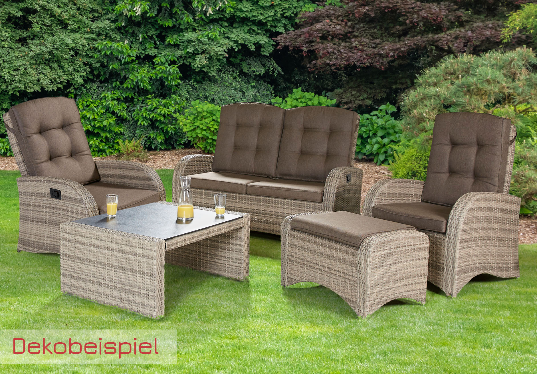 LC Garden »Turin« Living Set III Sitzgruppe Gartenset natur