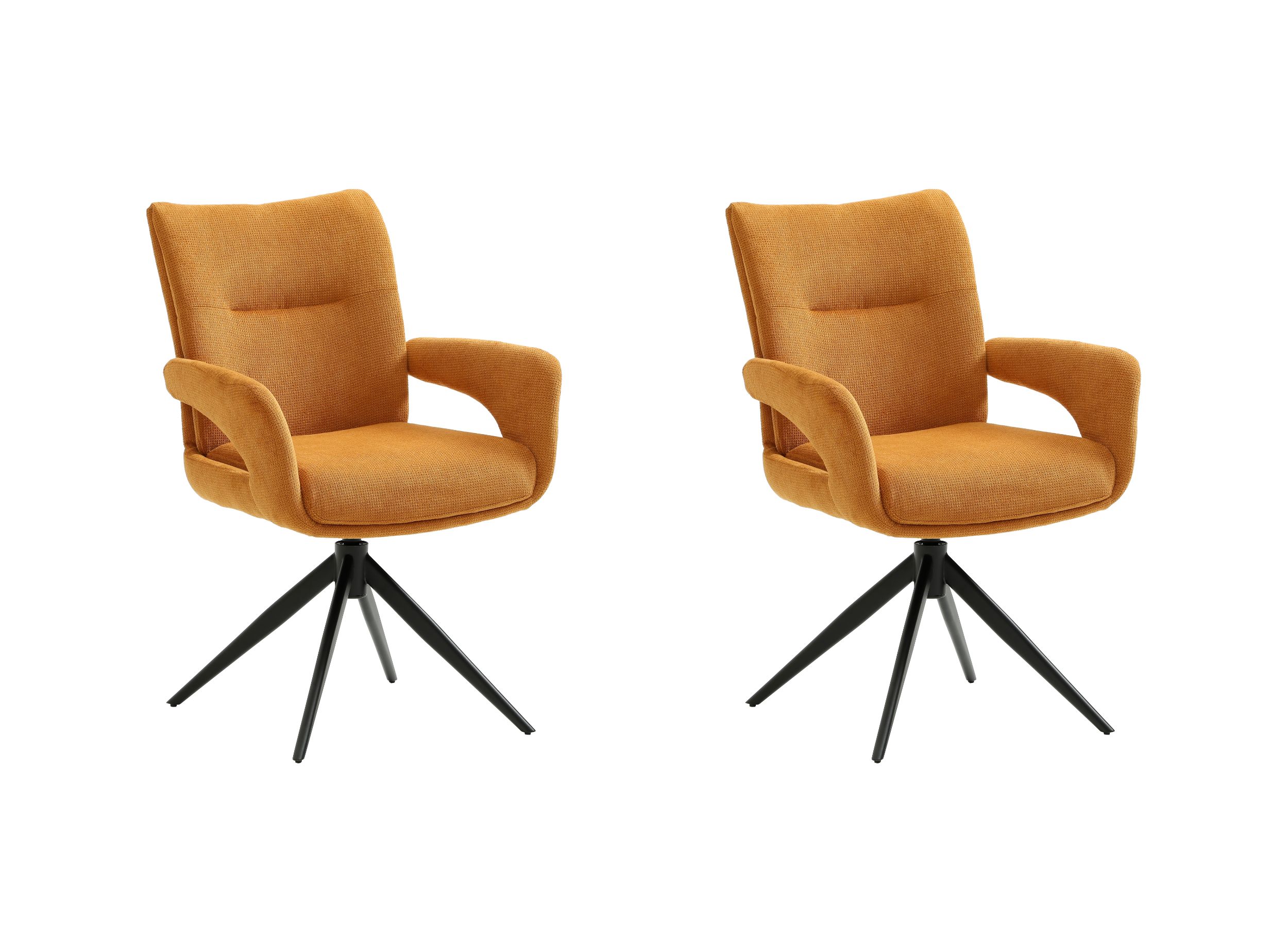 LC Home Esszimmerstühle »Alto« 2er Set Webstoff gold – drehbare Armlehnstühle & Polsterstühle