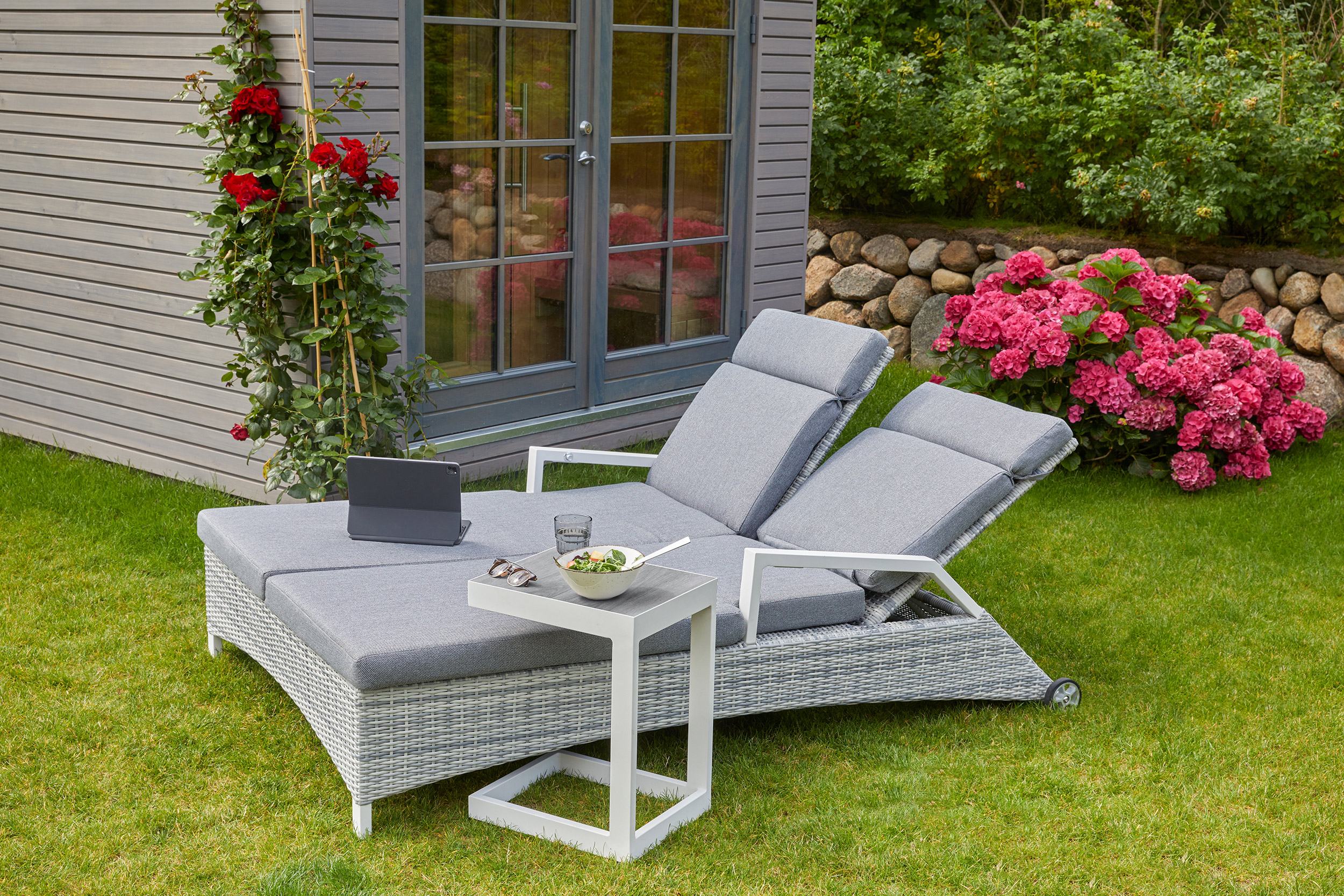 LC Garden »Keramo« Living Doppelliege Gartenliege weiß