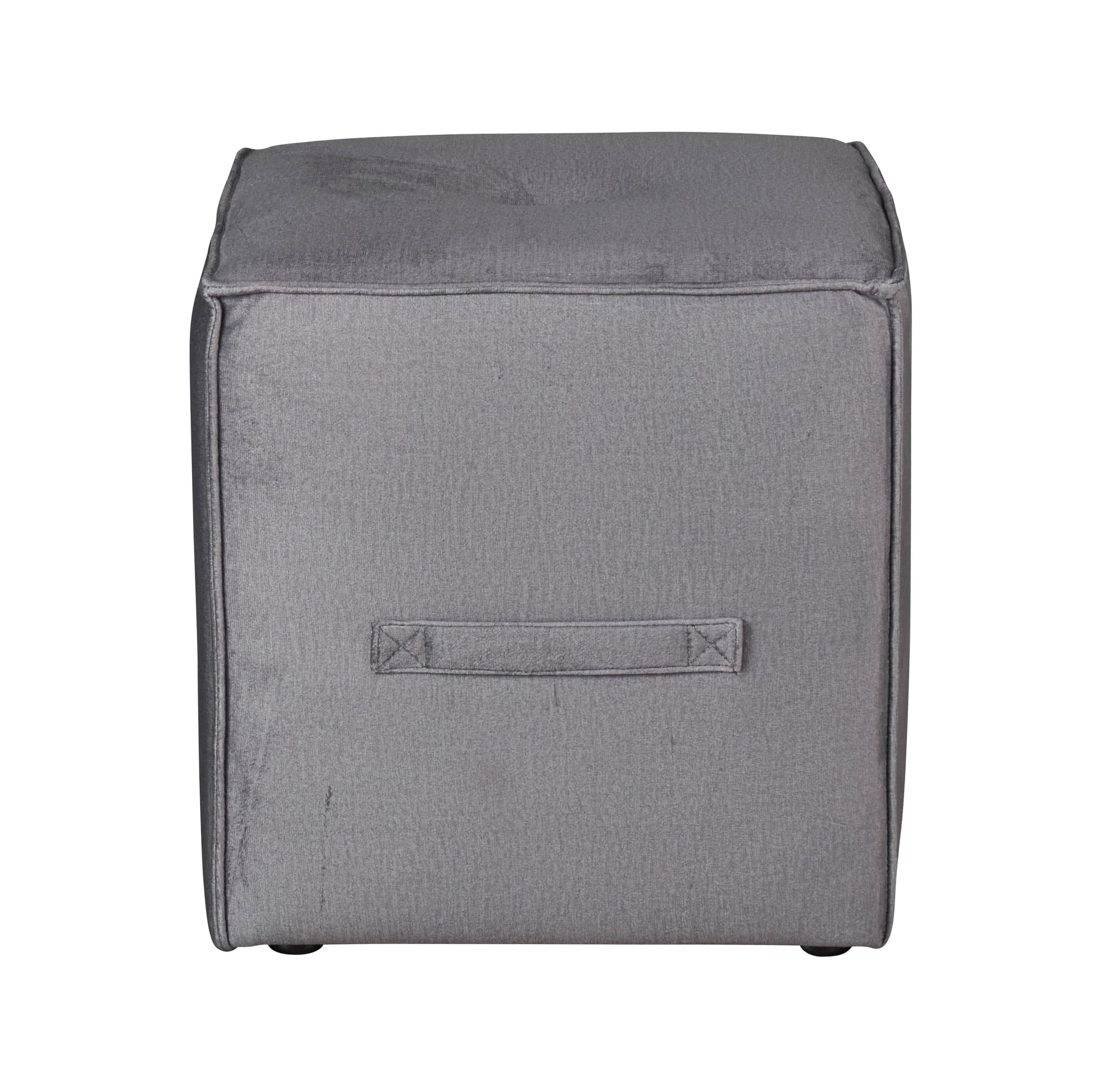 LC Home Sitzhocker »Danzig« inkl. Griff Velouroptik grau 41x41x44cm