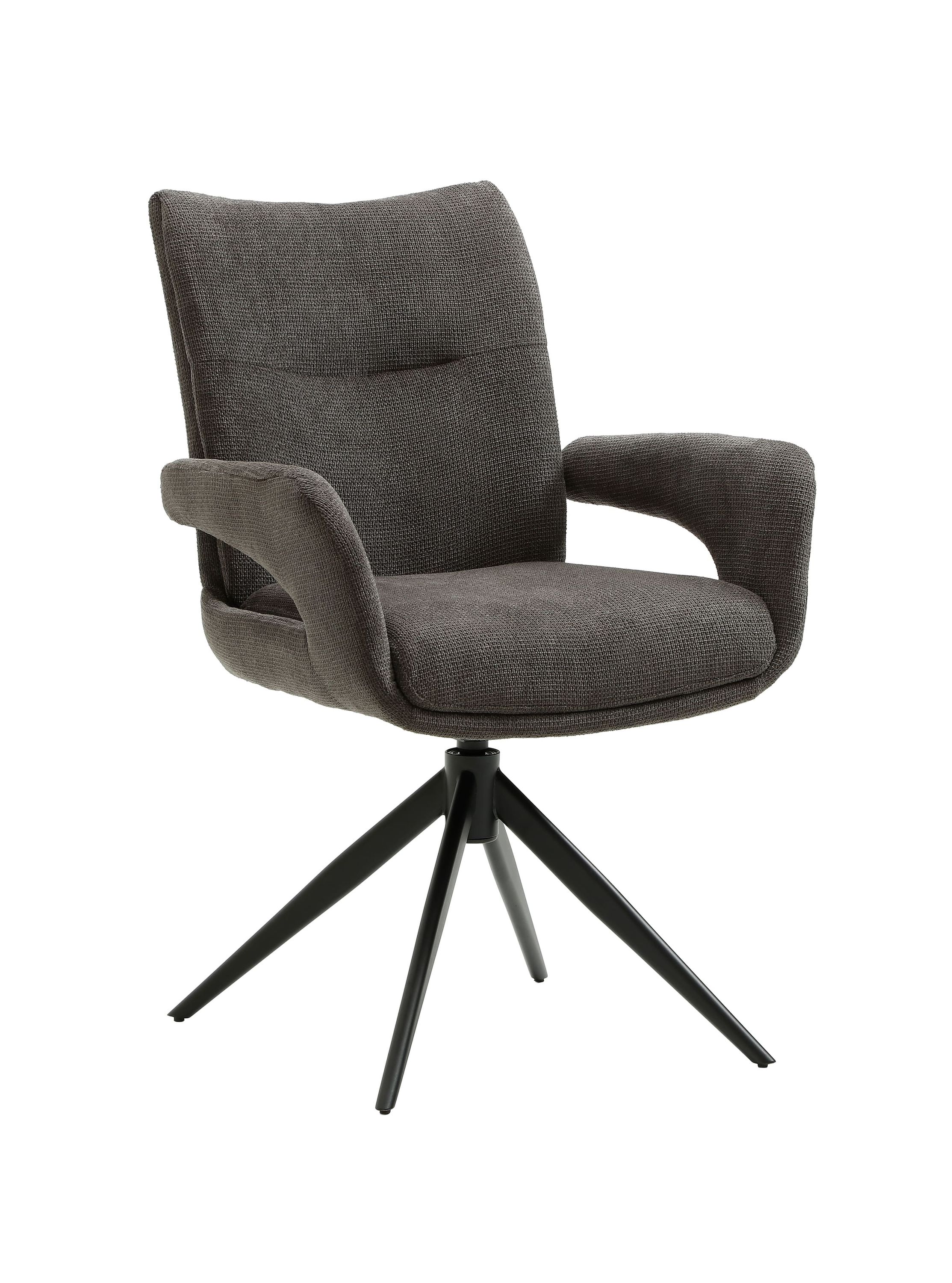 LC Home Esszimmerstuhl »Alto« Webstoff grau – drehbarer Armlehnstuhl & Polsterstuhl