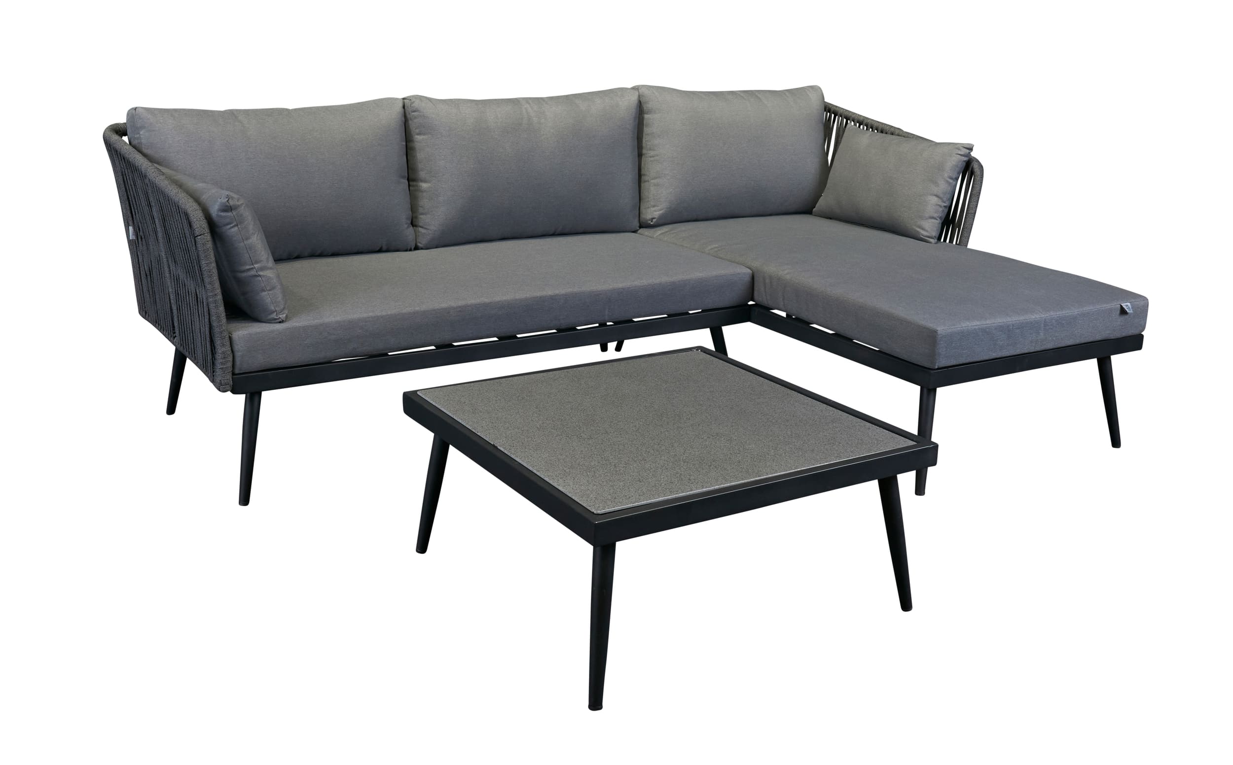 LC Garden »Sunrimo« Living Lounge Set Rope grau-mix Sitzgruppe 3-tlg. Loungeecke Sitzgarnitur