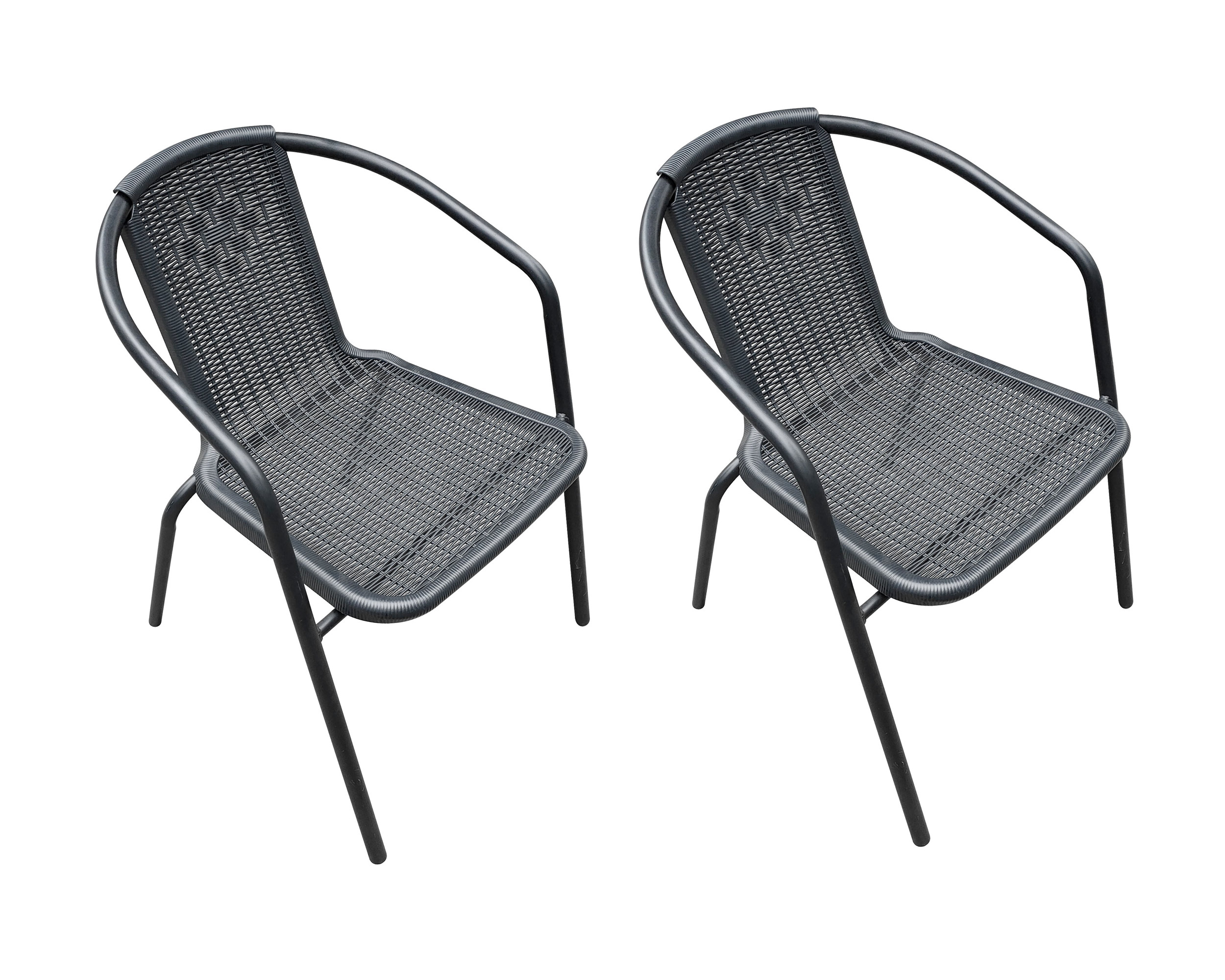 LC Garden »Garvista« 2er Set Stapelstuhl 56x62x72cm schwarz Gartenstuhl Terassenstuhl