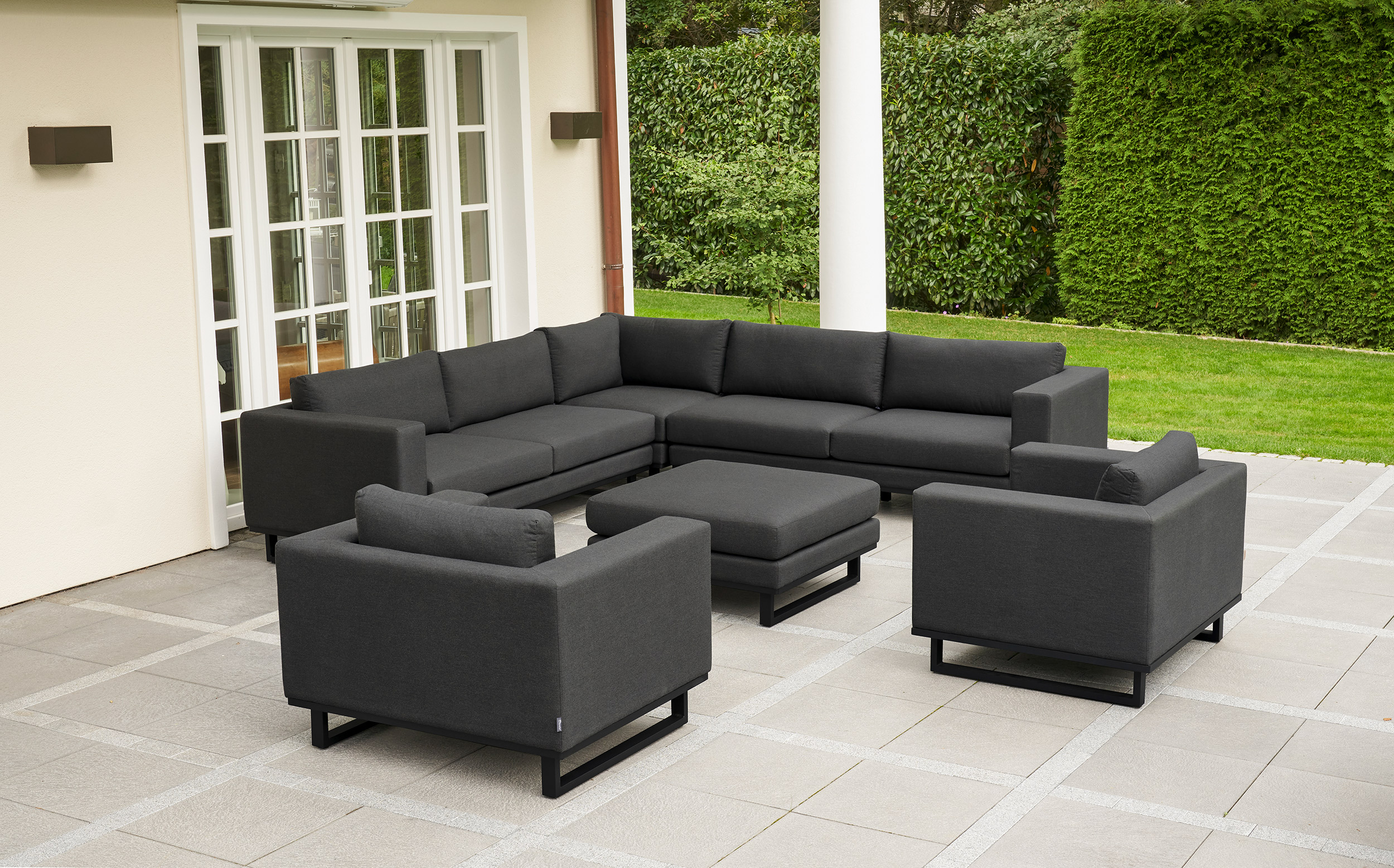 »Sunrino« Living Set III Sitzgruppe Gartenlounge Bezug Sunbrella sooty