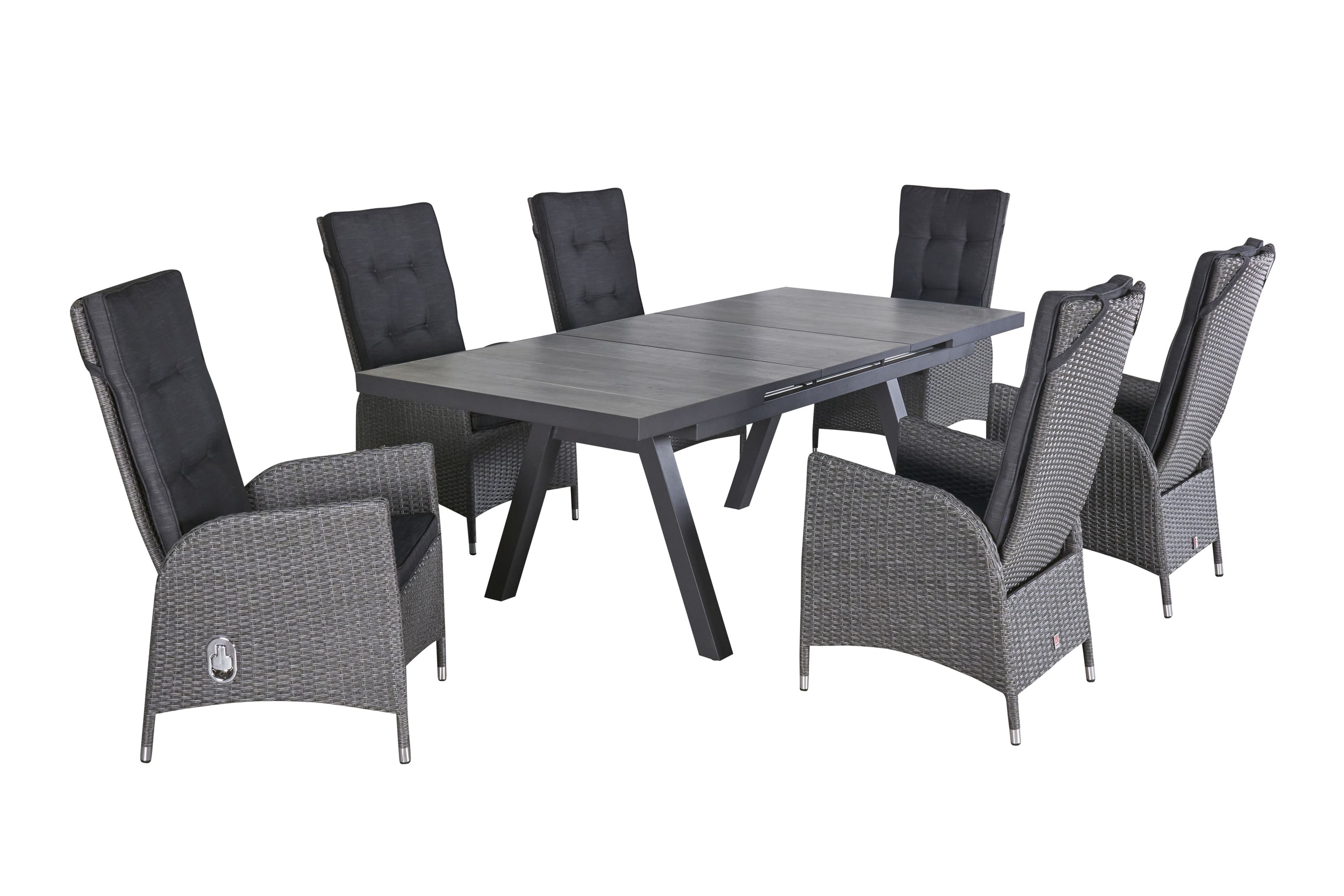 LC Garden »Barcelona« Gartenset 7tlg. anthrazit Esstisch 160/210x100cm Aluminium/Keramik grau + 6 Gartenstühle Sitzgruppe LC Garden »Barcelona« Gartenset 7tlg. anthrazit Esstisch 160/210x100cm Aluminium/Keramik grau + 6 Gartenstühle Sitzgruppe