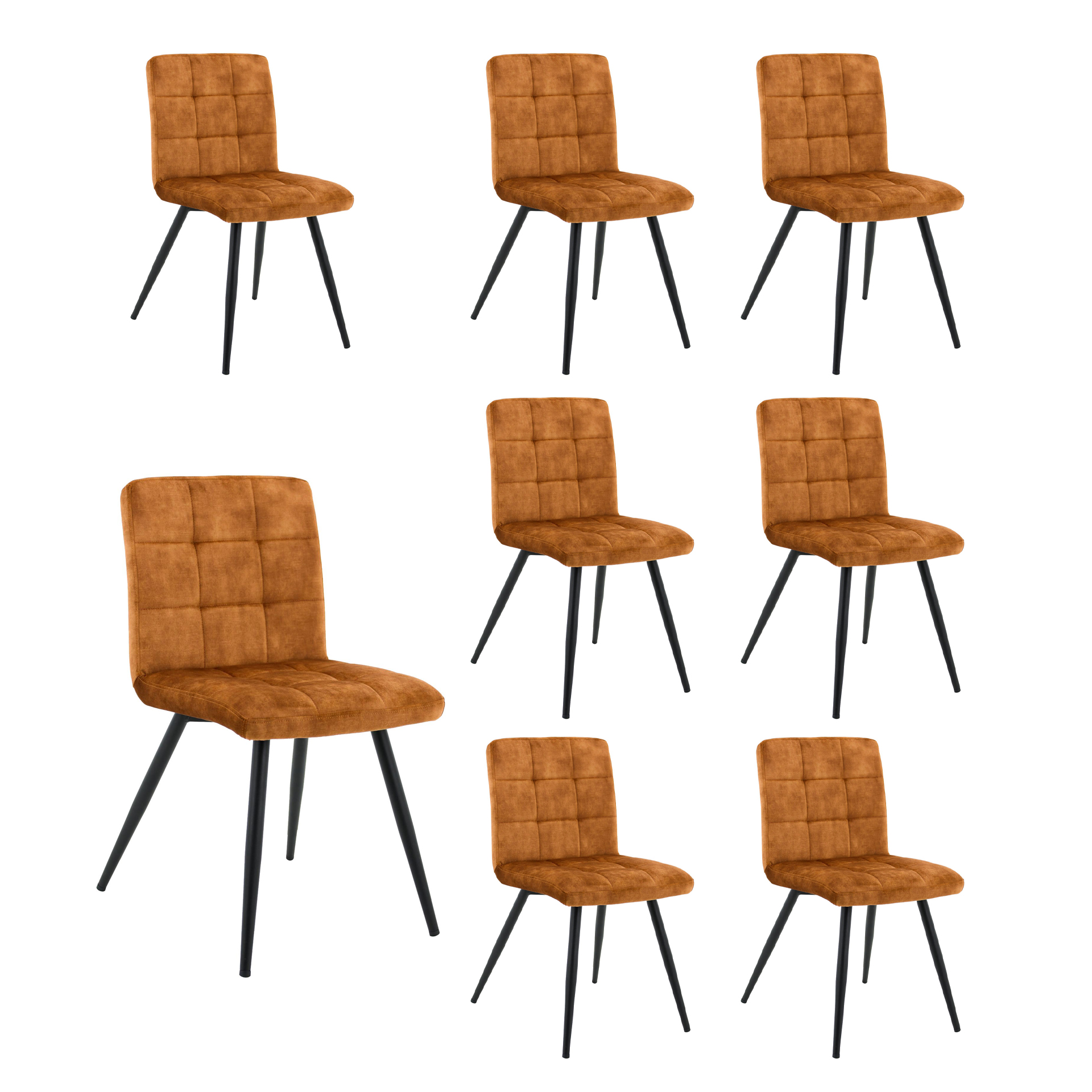 LC Home 8er Set Esszimmerstuhl »Barnet« Samt Senfgelb