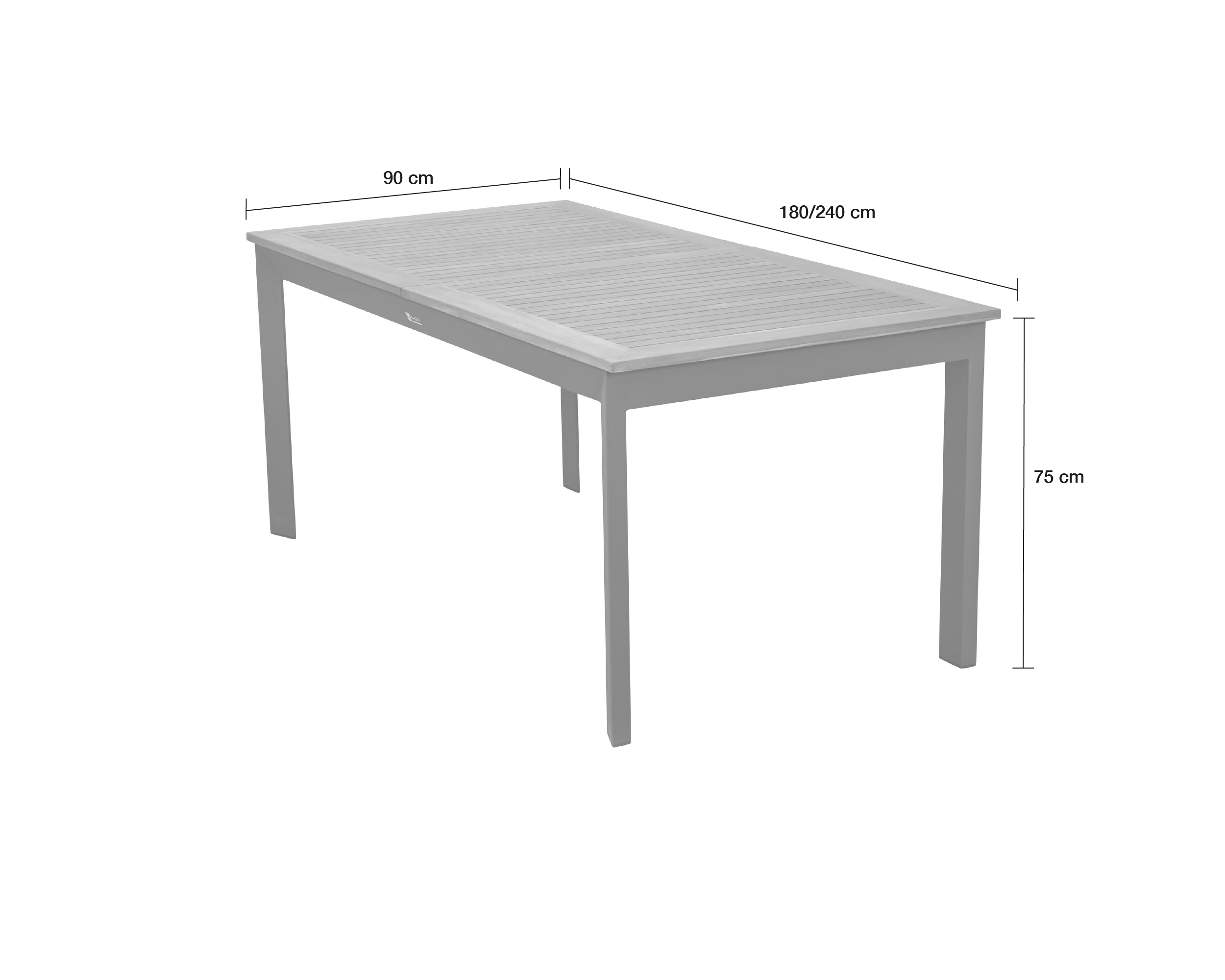 LC Garden »Unicamo« Ausziehtisch anthrazit/Teak 180/240cm Gartentisch Terrassentisch