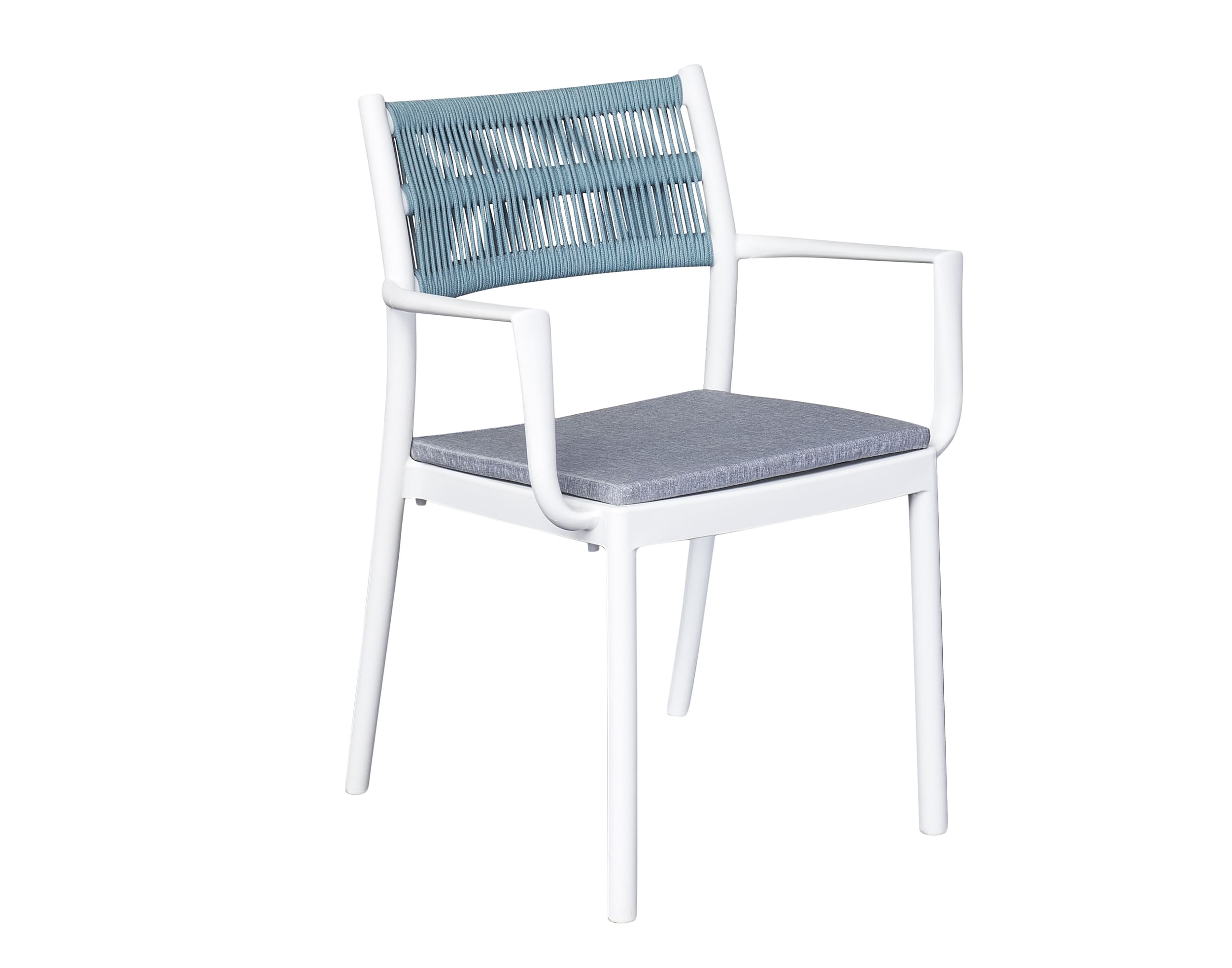 LC Garden Vona Stapelstuhl 52,5x60x80cm weiß/blau Gartenstuhl Bistrostuhl