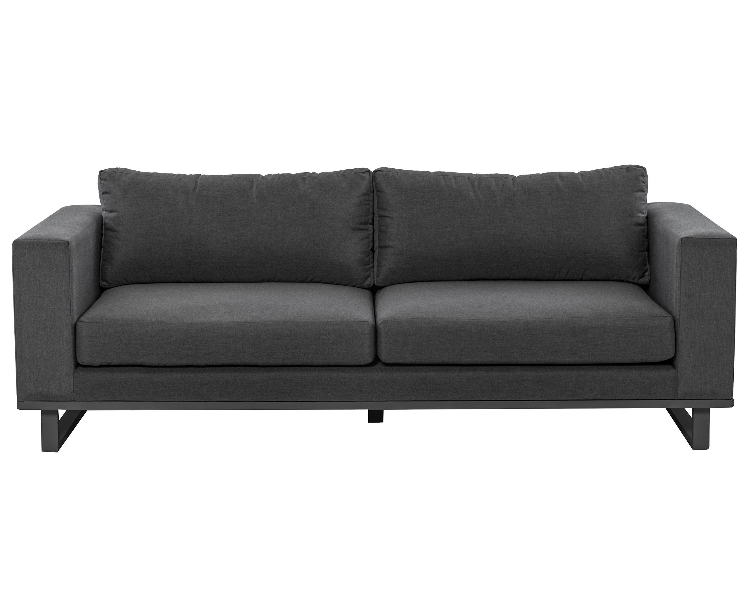 »Sunrino« Zweitsitzer Loungesofa Anthrazit/Sooty aus Sunbrella Stoff 220x90x70cm