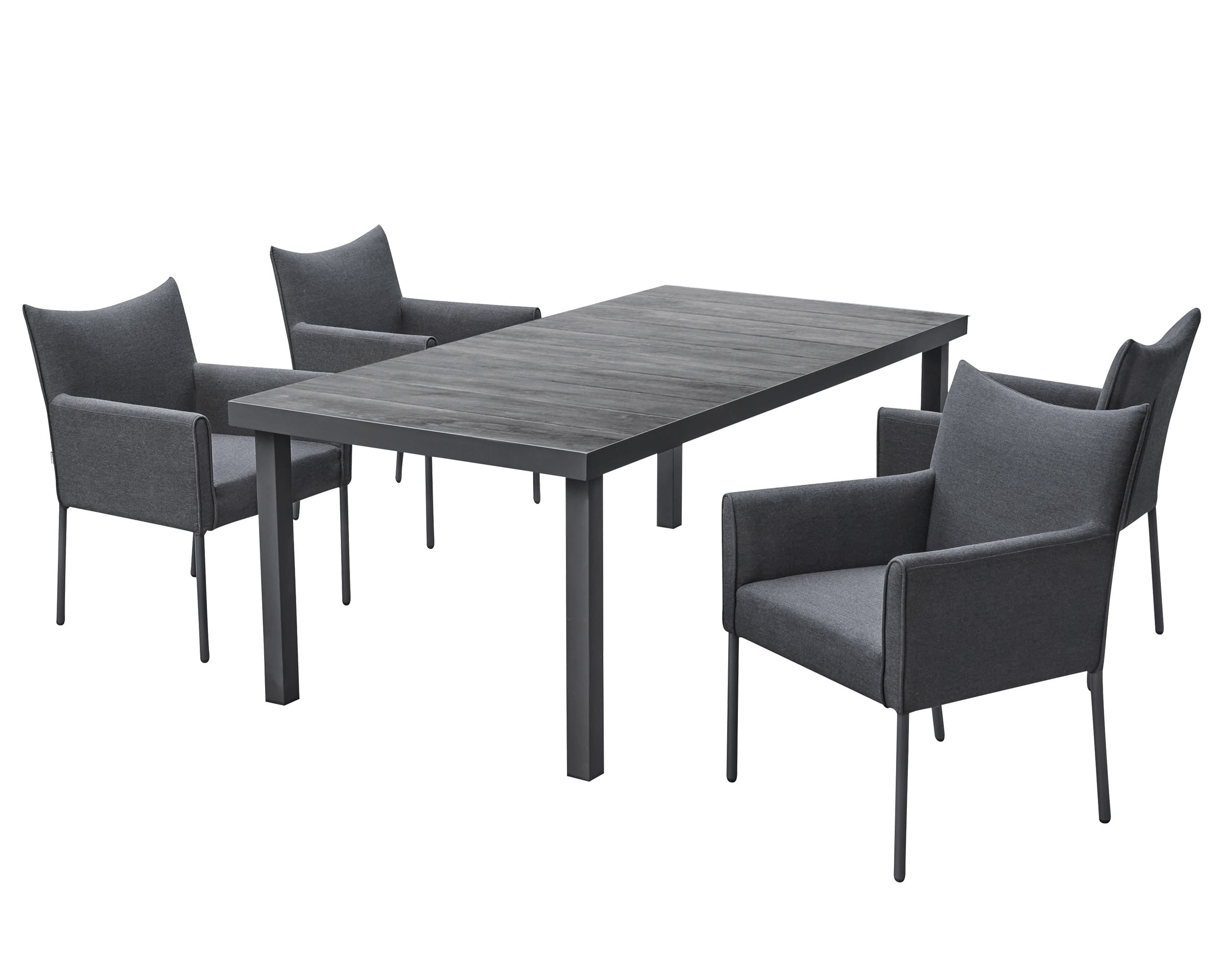 »Sunrino« Dining Set I Gartenset mit Sunbrella® Stoff anthrazit Sitzgruppe