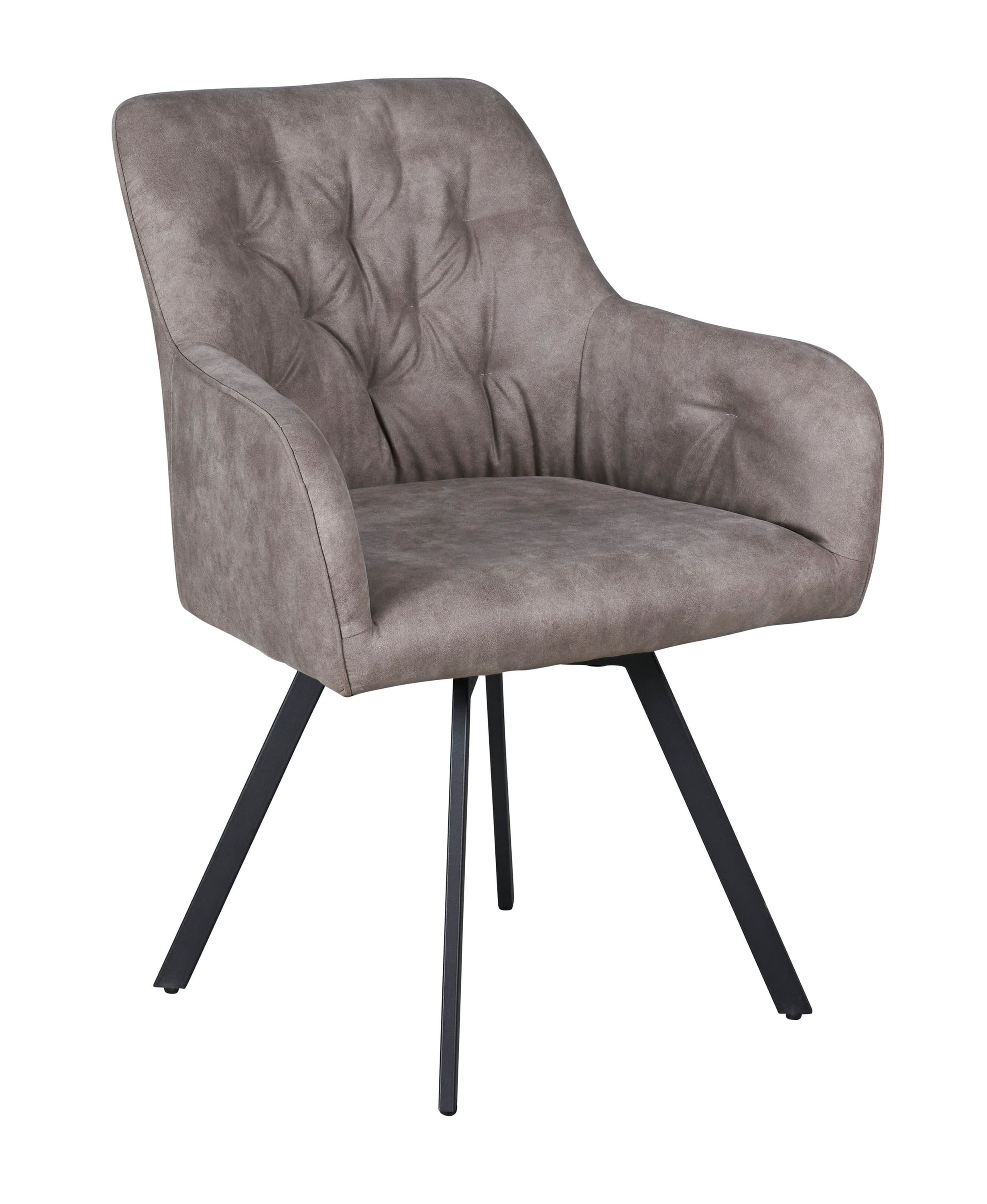 LC Home Esszimmerstuhl »Baltrum« Drehstuhl Lederoptik silber- grau 63x85x63cm