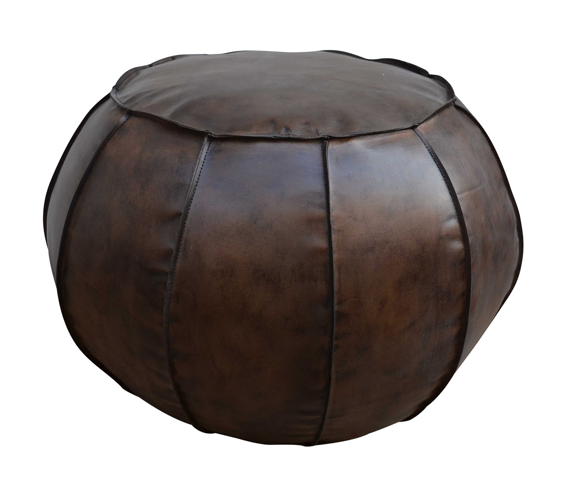 LC Home »Design Pouf« Sitzsack braun 60x60x38cm Sitzhocker Sitzpouf Ledersitzkissen