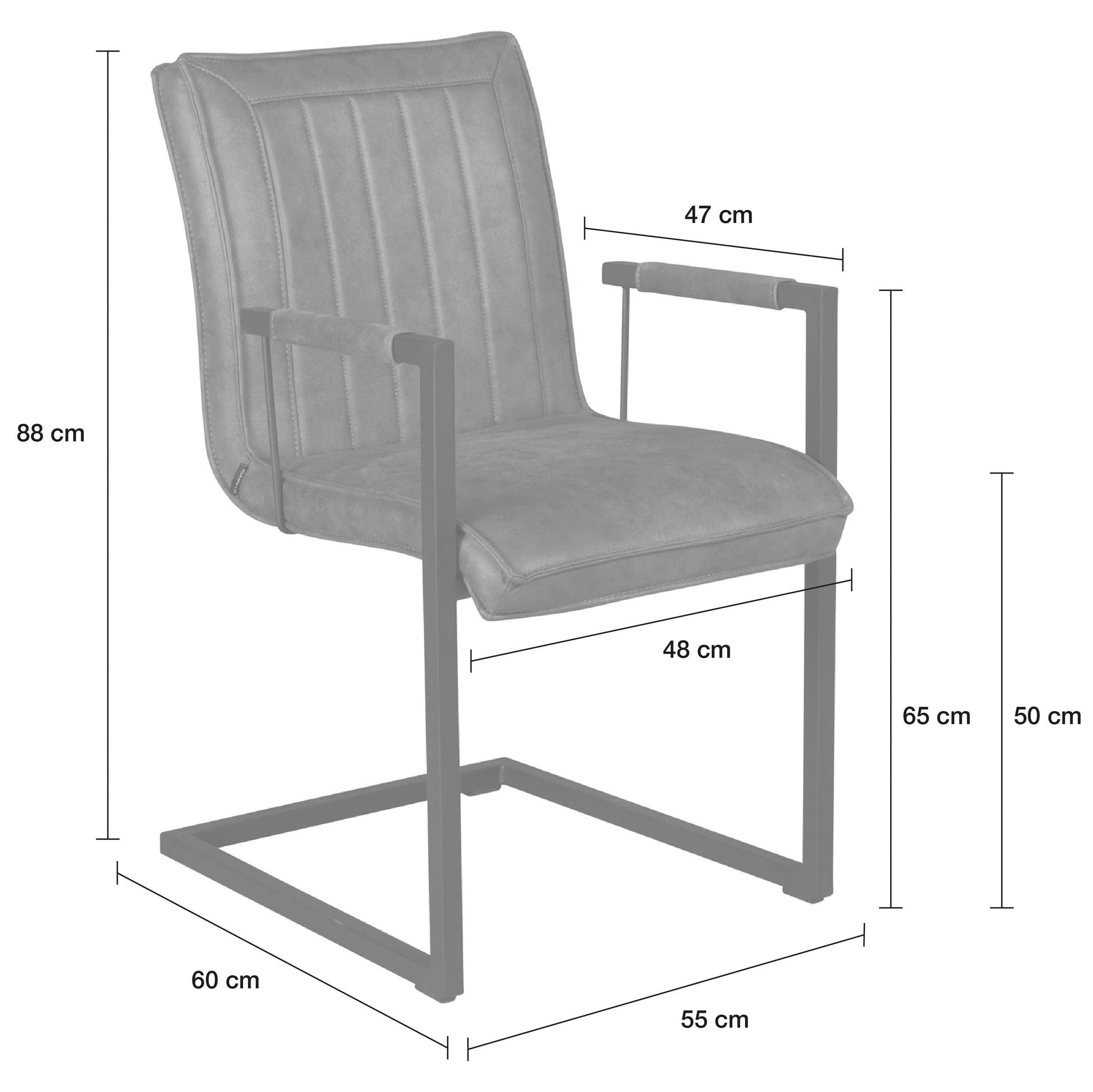 LC Home 4er Set Armlehnenstuhl »Cielo« Microfaser Schwingstuhl Industrial Design anthrazit