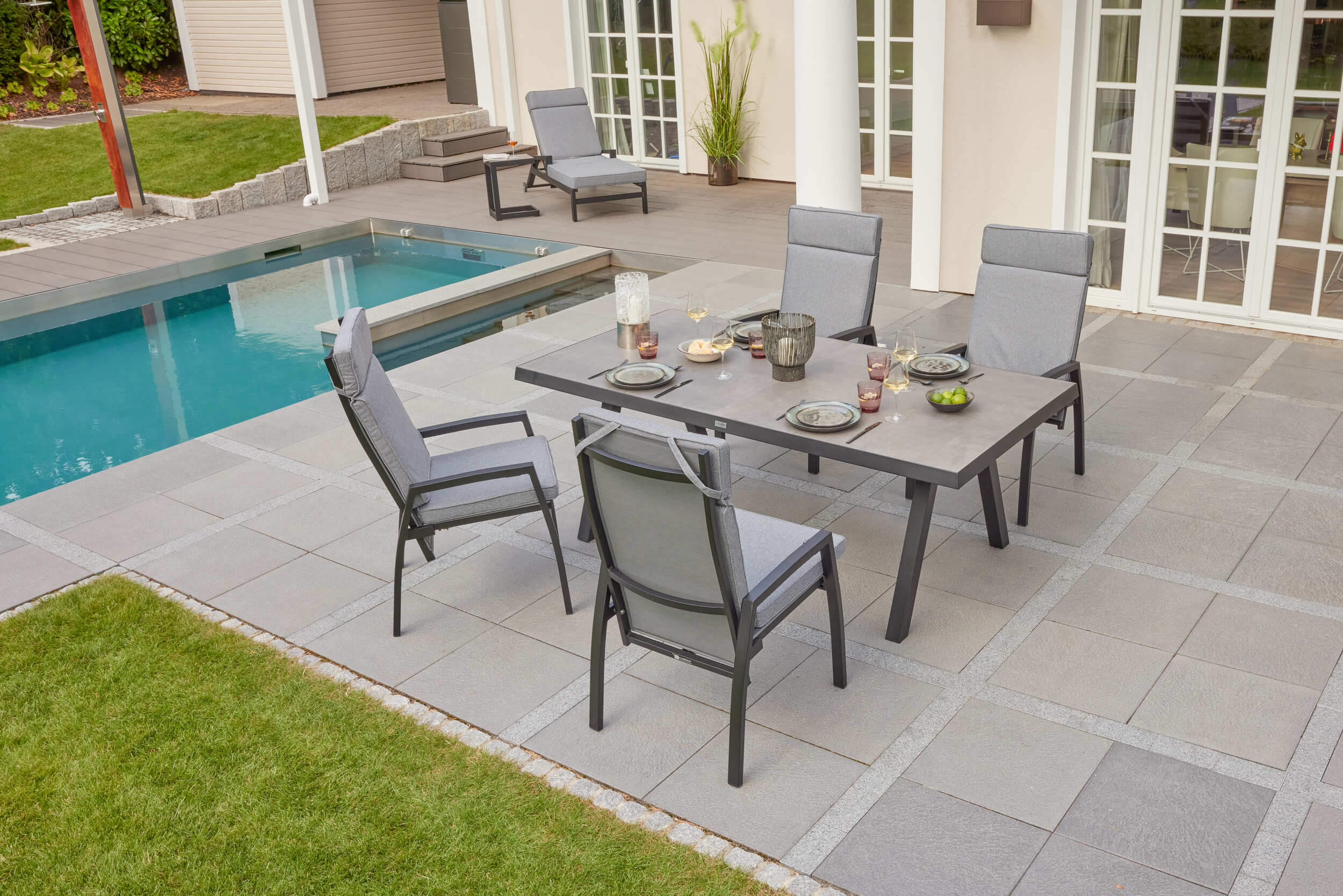 LC Garden »Sondrino« Gartentisch 200x100 anthrazit Aluminium/Keramik