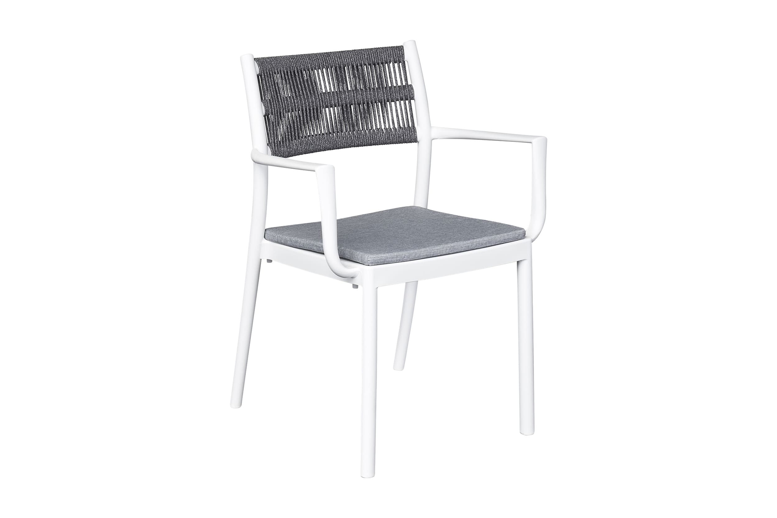 LC Garden Vona Stapelstuhl 52,5x60x80cm weiß/anthrazit Gartenstuhl Bistrostuhl